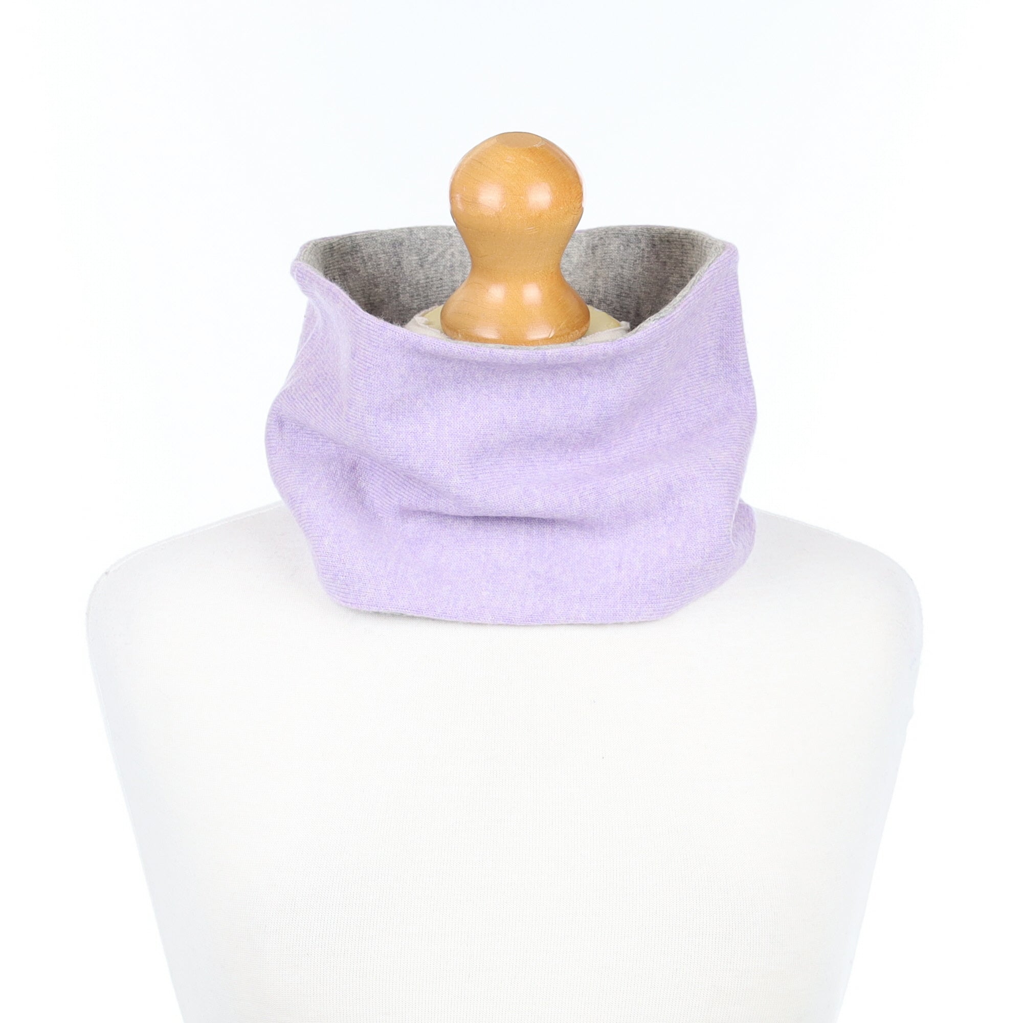 Grey and Pale Lilac Neck Warmer