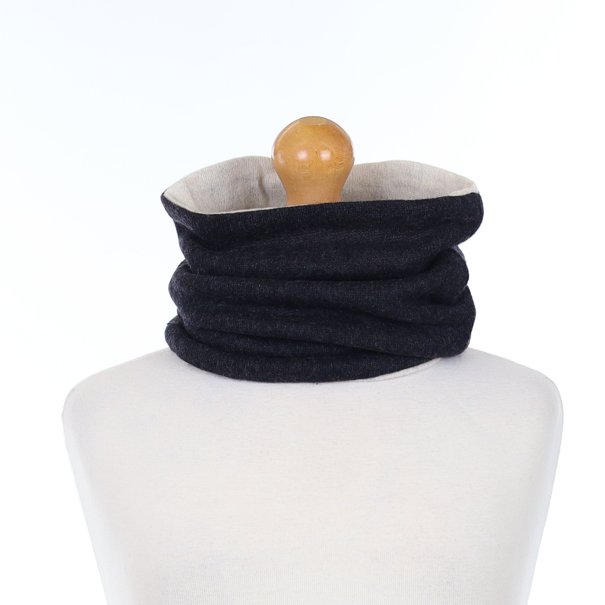 Men’s Charcoal and Ice Grey Luxury Double Layered Snood