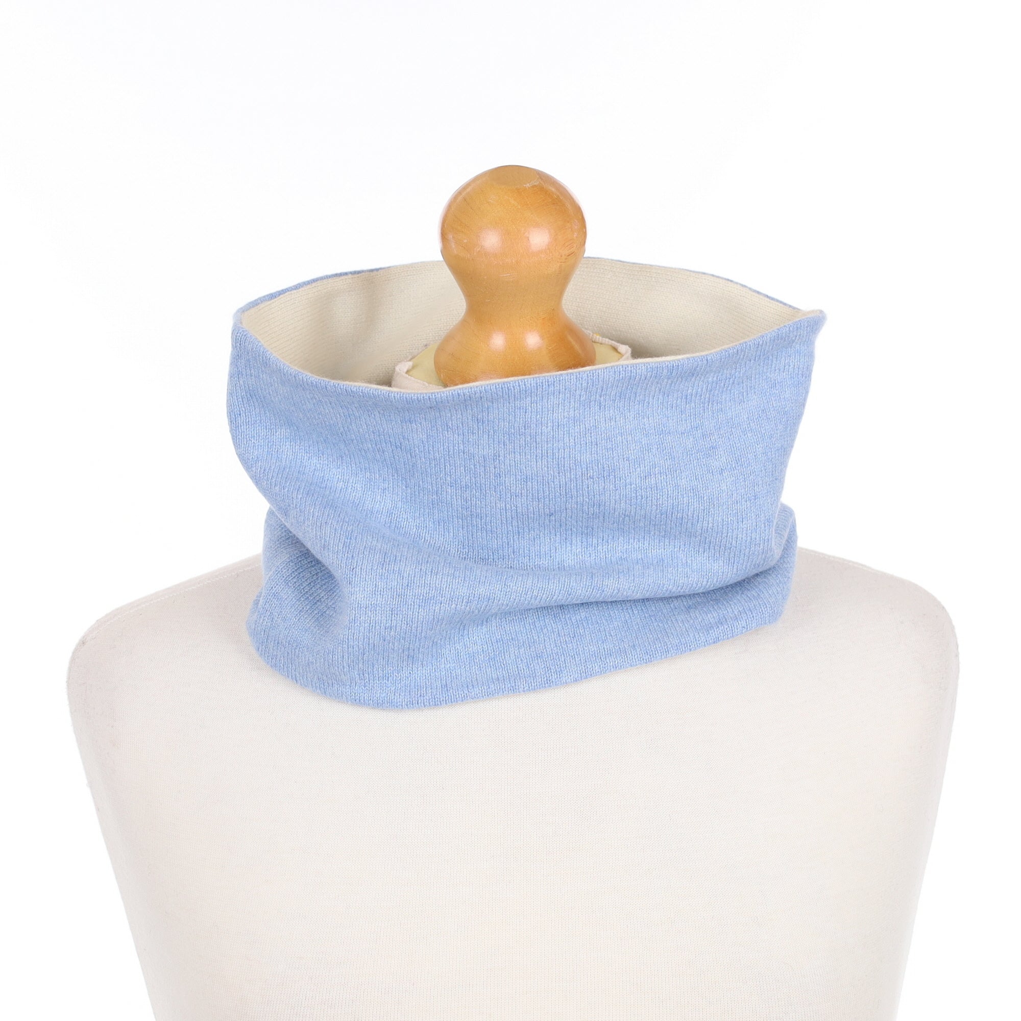 Baby Blue and Cream Cashmere Neck Warmer