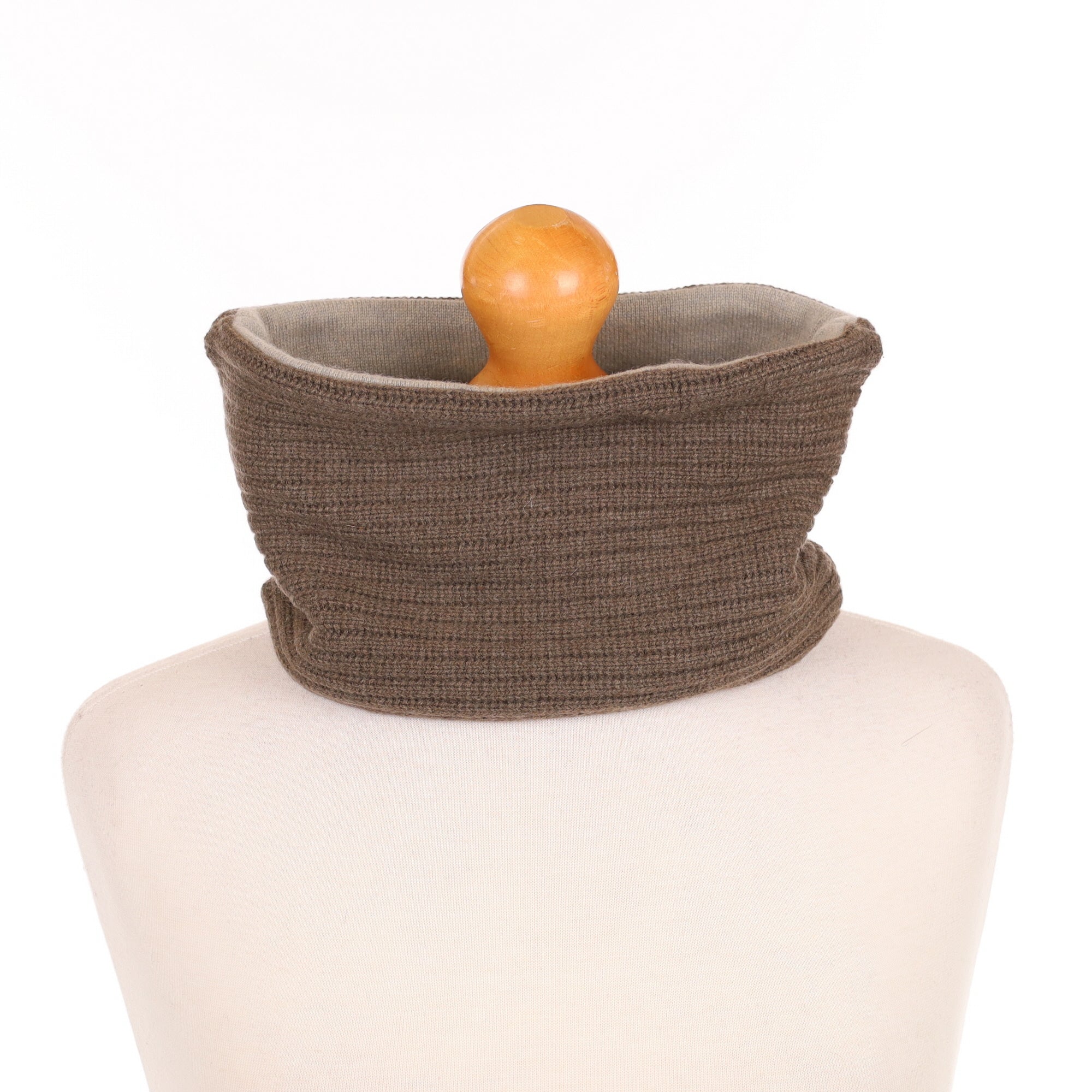 Deepest Khaki and Grey Neck Warmer