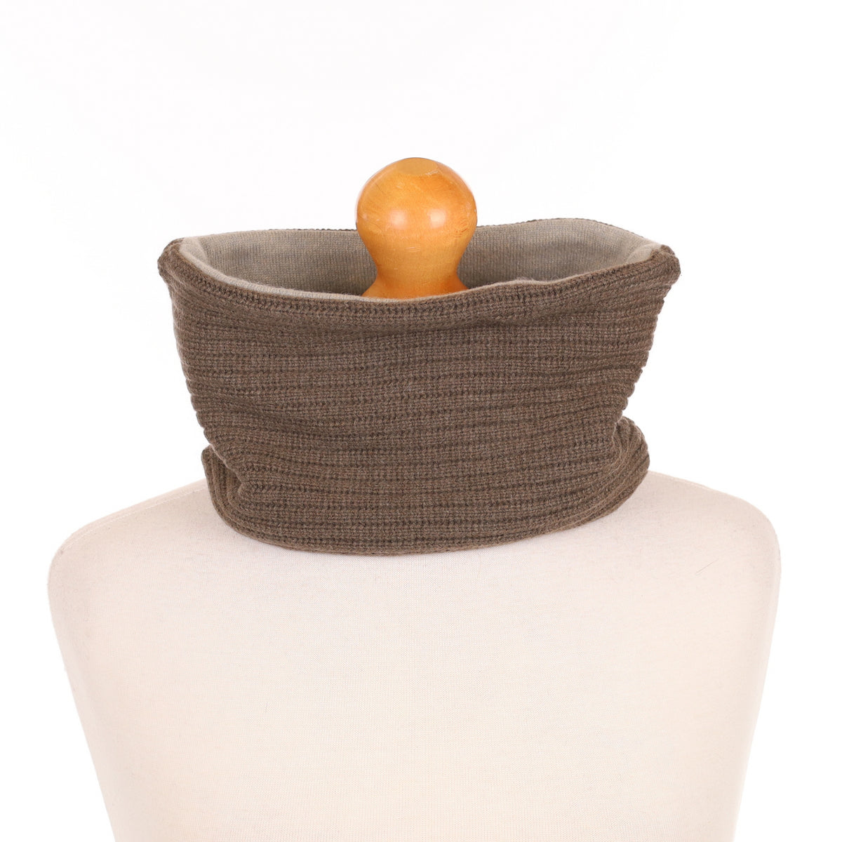 Deepest Khaki and Grey Neck Warmer