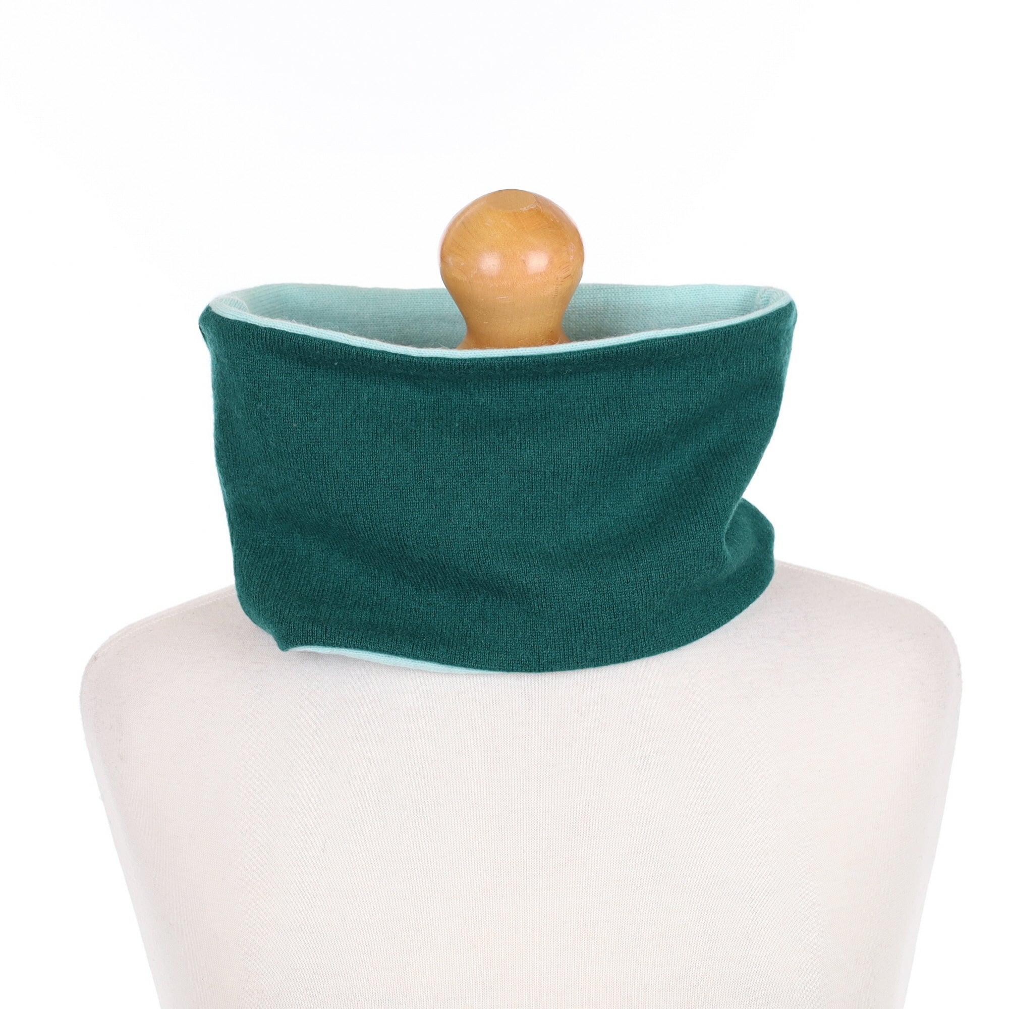 Forest Green and Mint Neck Warmer