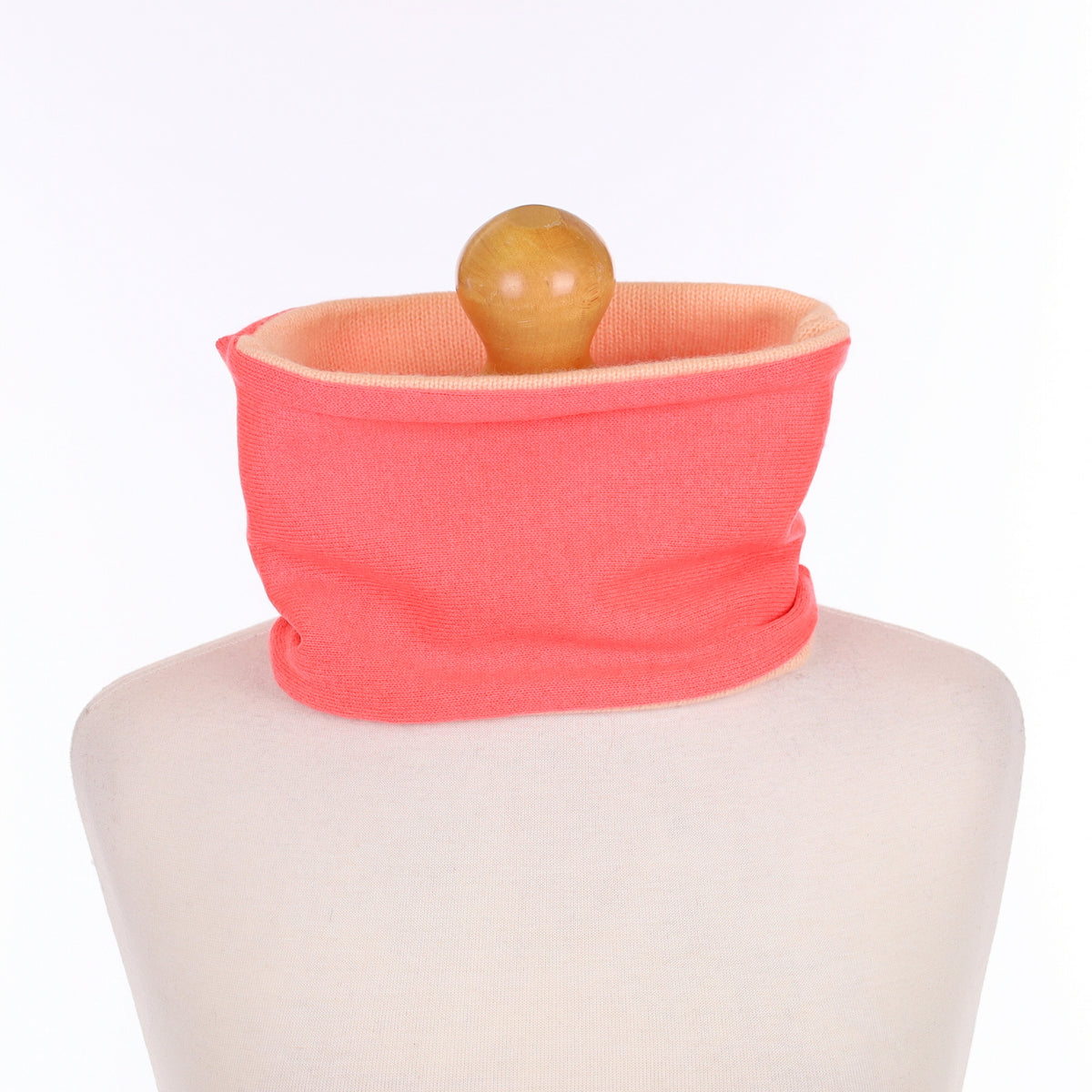 Coral Pink and Beige Neck Warmer