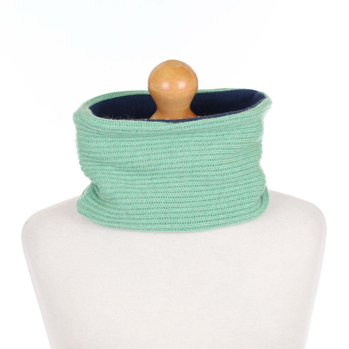 Green Ribbed and Navy Neck Warmer