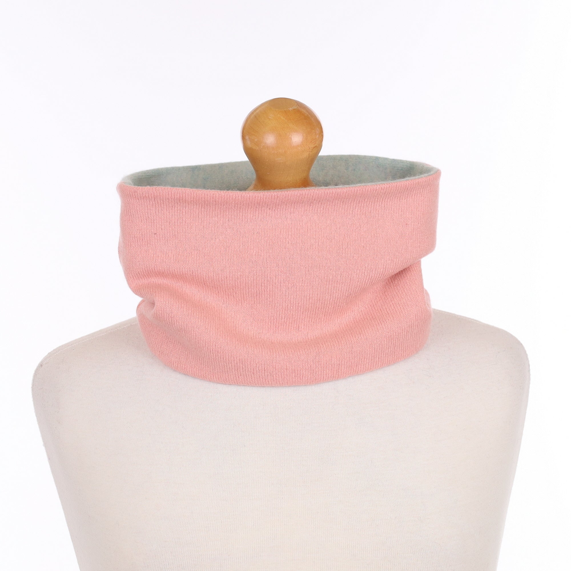 Salmon Pink and Blue Marl Neck Warmer