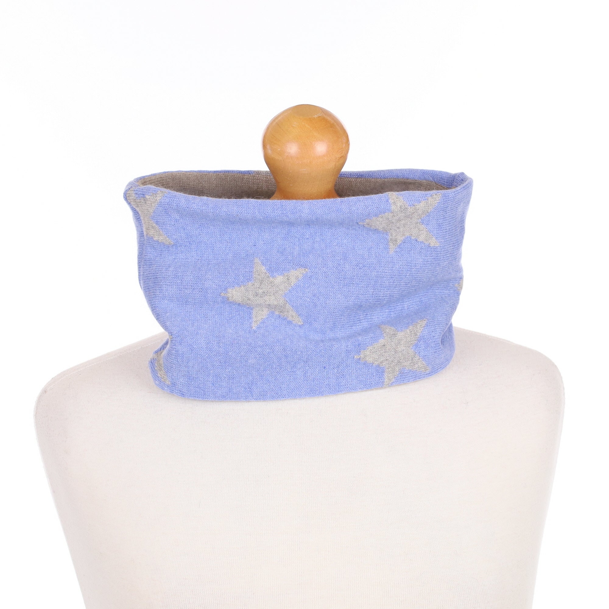 Blue and Grey Star Patterned Neck Warmer