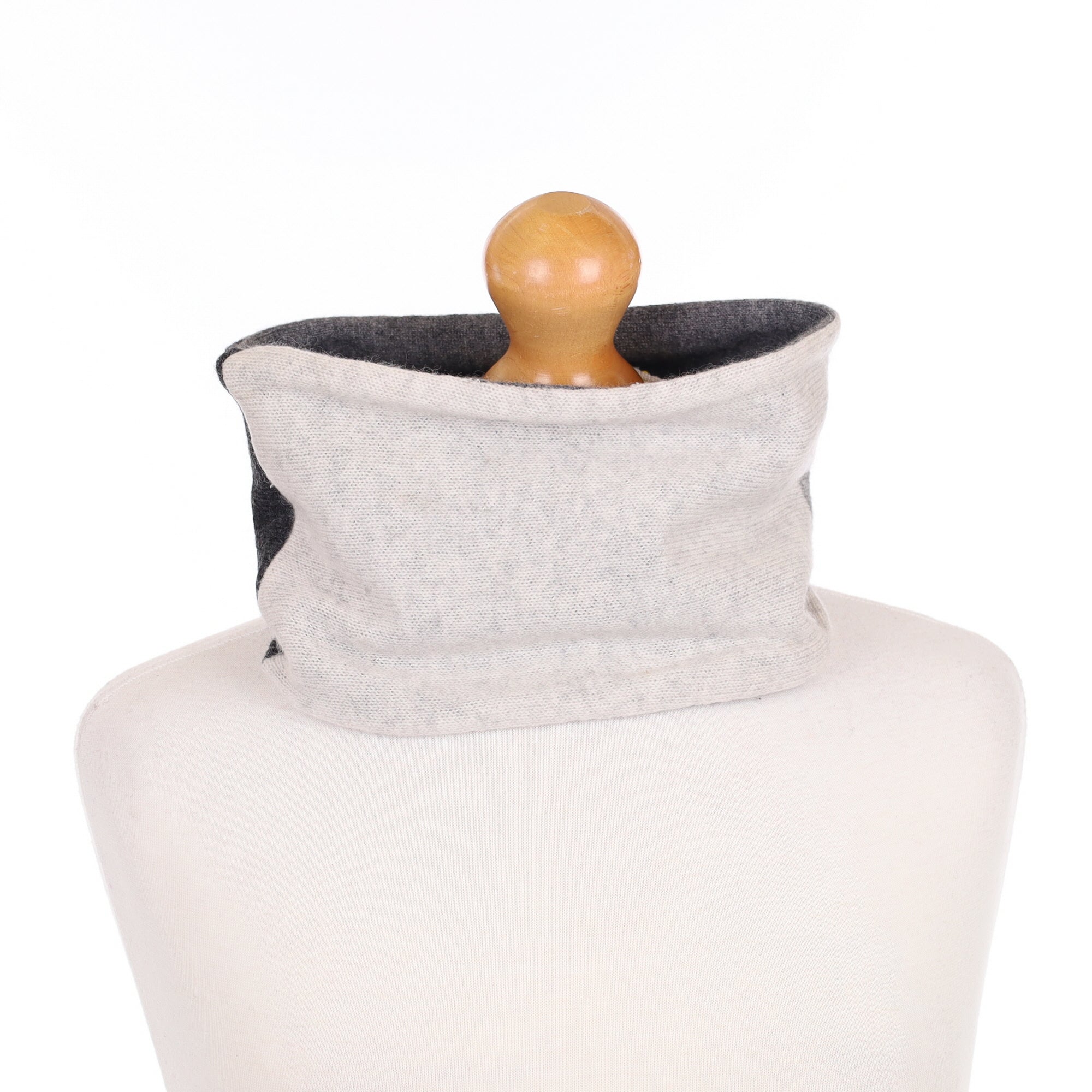 Smoke Ash and Slate Grey Patterned Neck Warmer