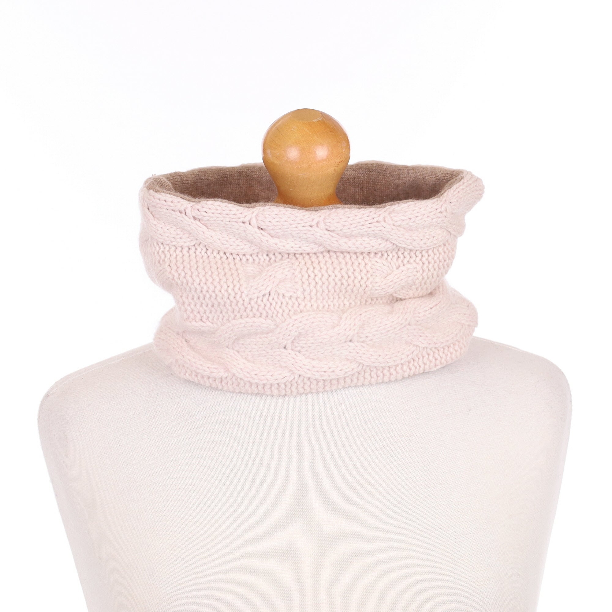 Cream Cable and Mocha Neck Warmer