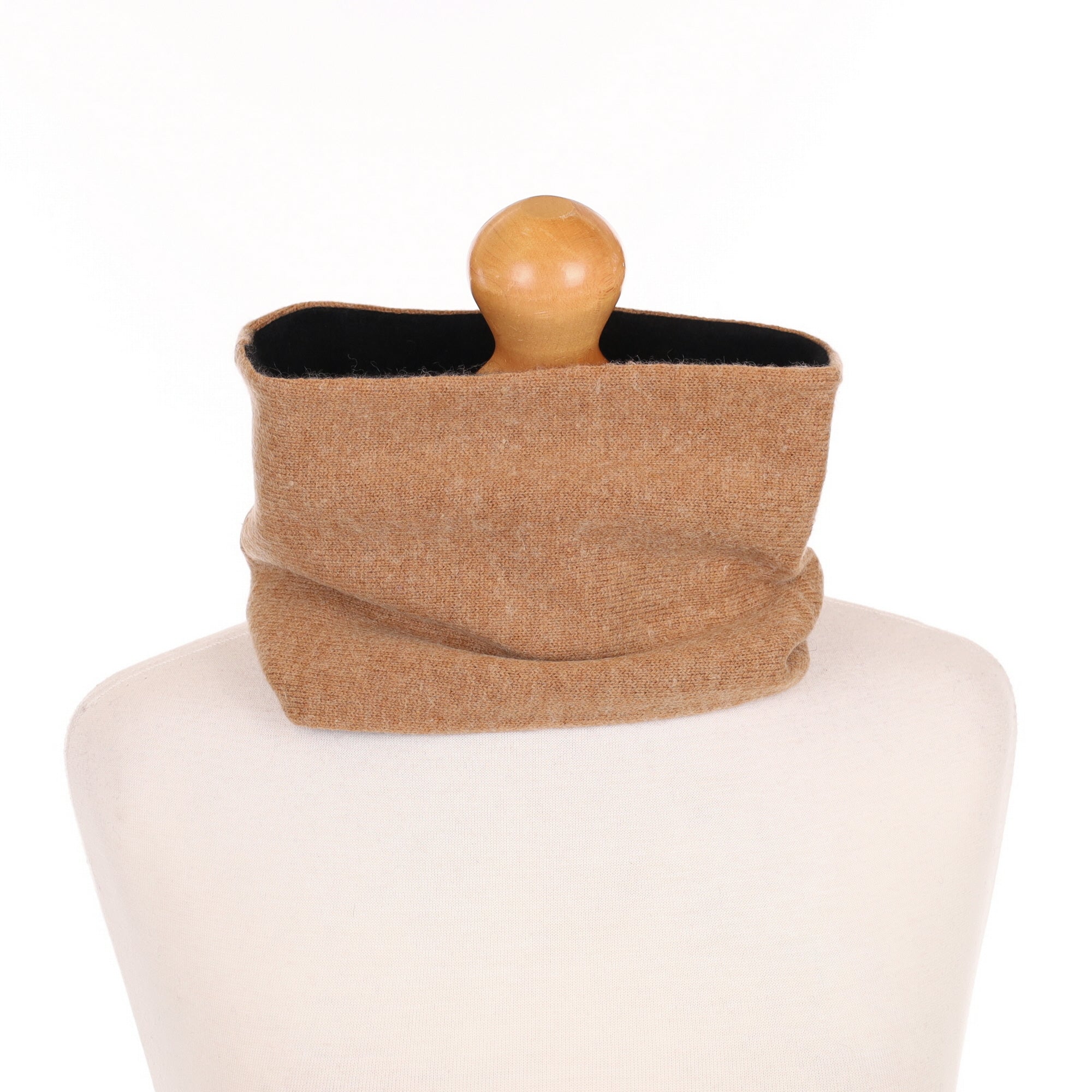 Camel and Black Neck Warmer