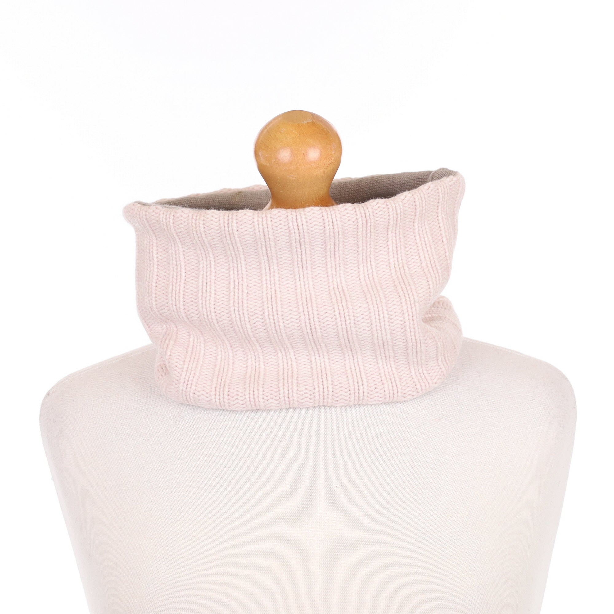 Beige Ribbed and Mocha Neck Warmer