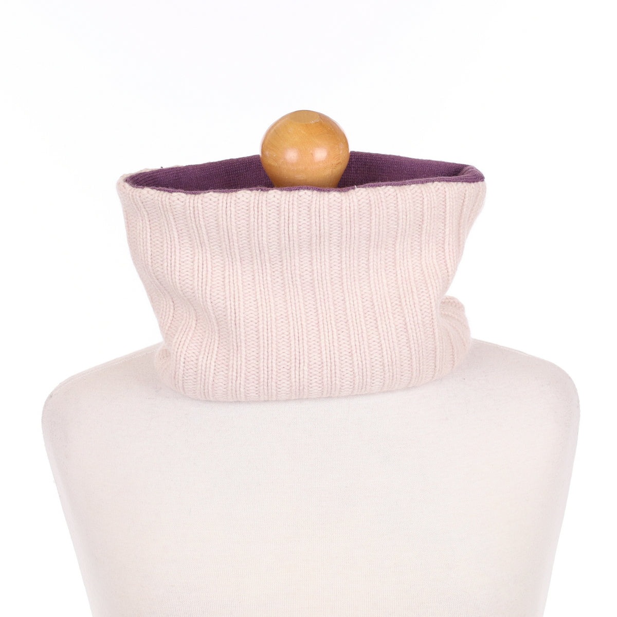Ice Pink Ribbed and Purple Neck Warmer