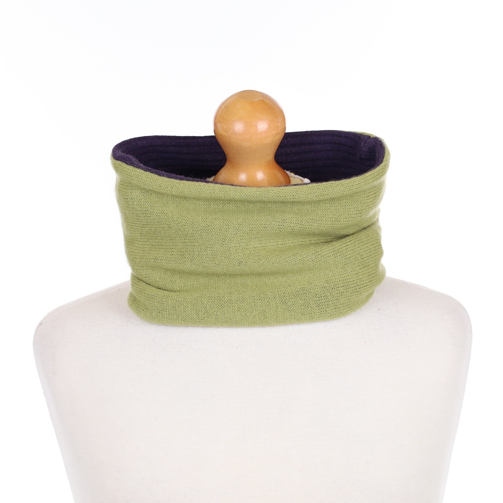 Green and Purple Ribbed Neck Warmer