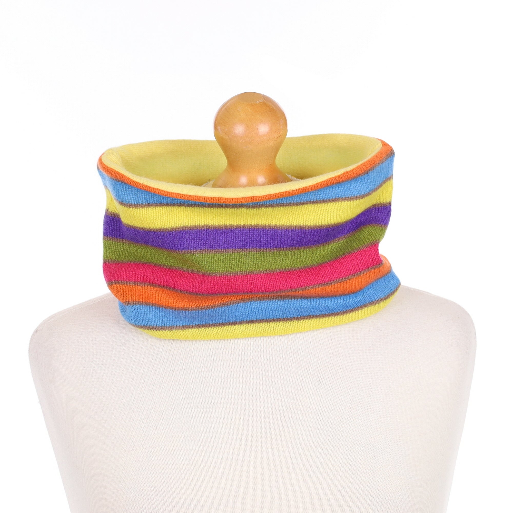 Yellow and Multicoloured Striped Neck Warmer