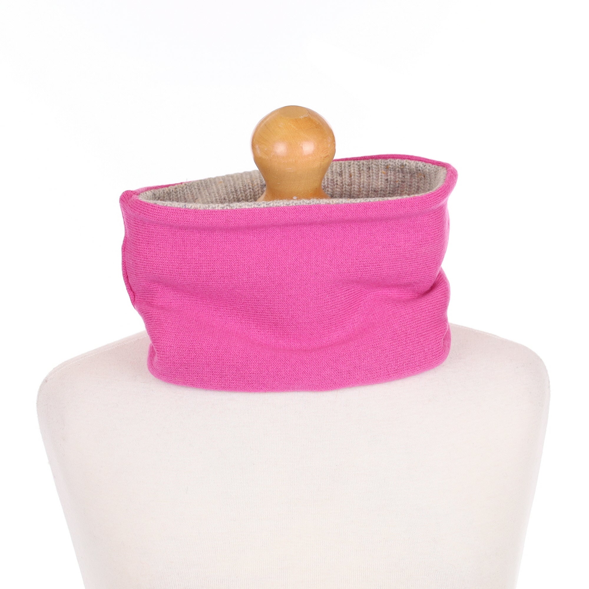 Sweet Pea Pink and Grey Fleck Neck Warmer