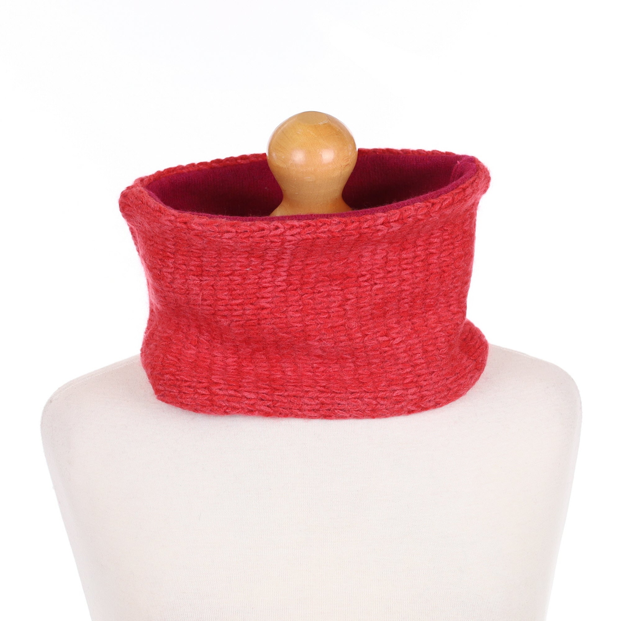 Berry Red and Purple Textured Neck Warmer