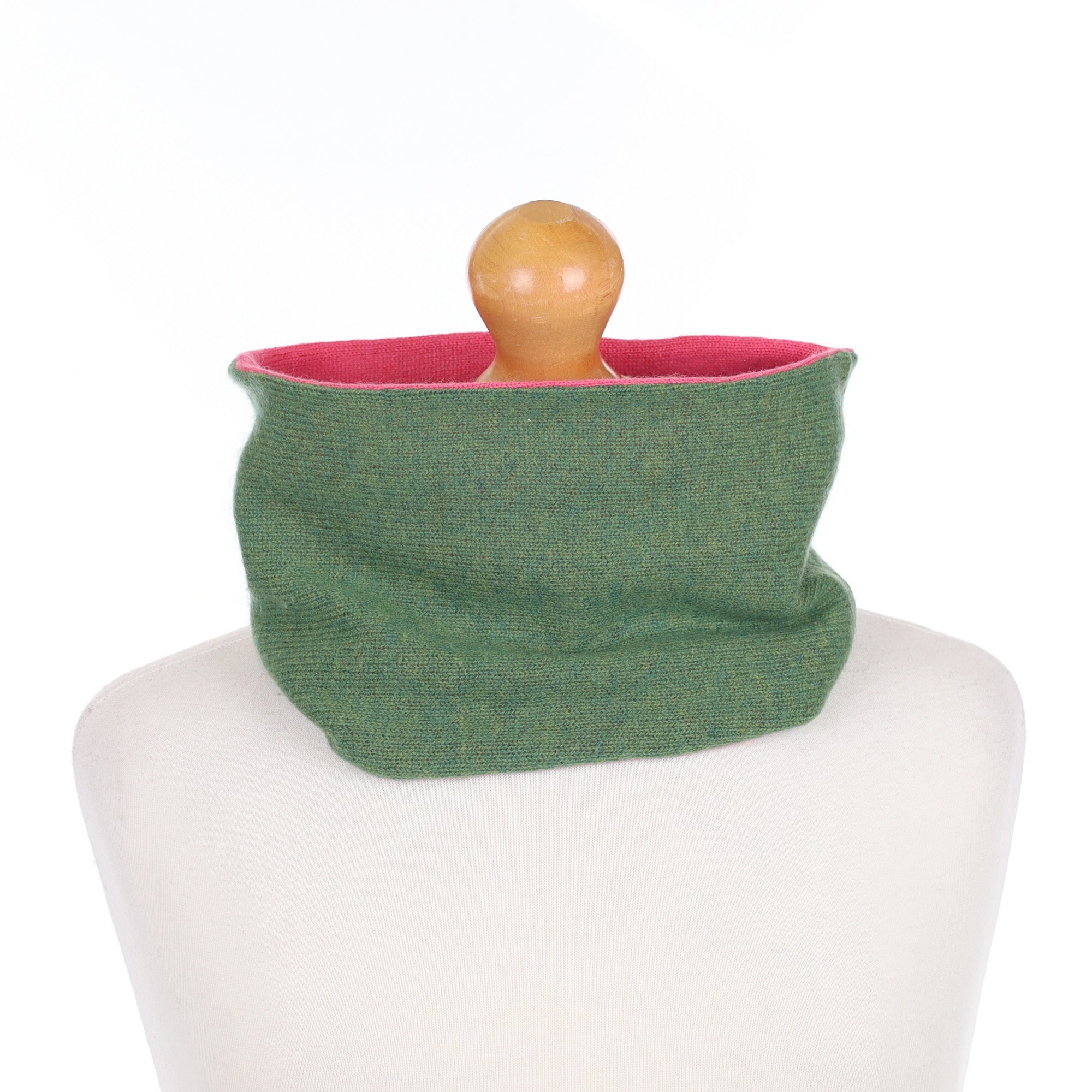 Basil Green and Pink Neck Warmer