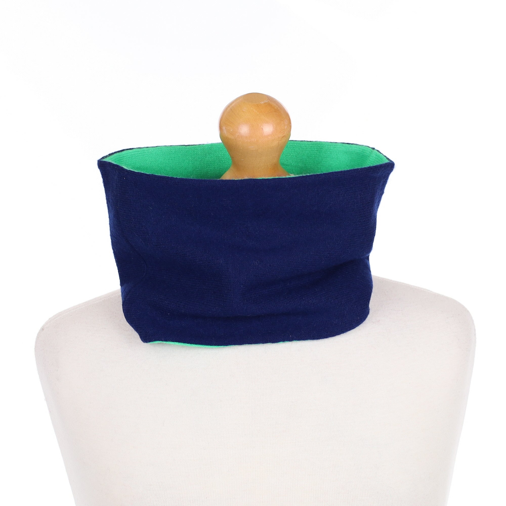 Navy Blue and Bright Green Neck Warmer