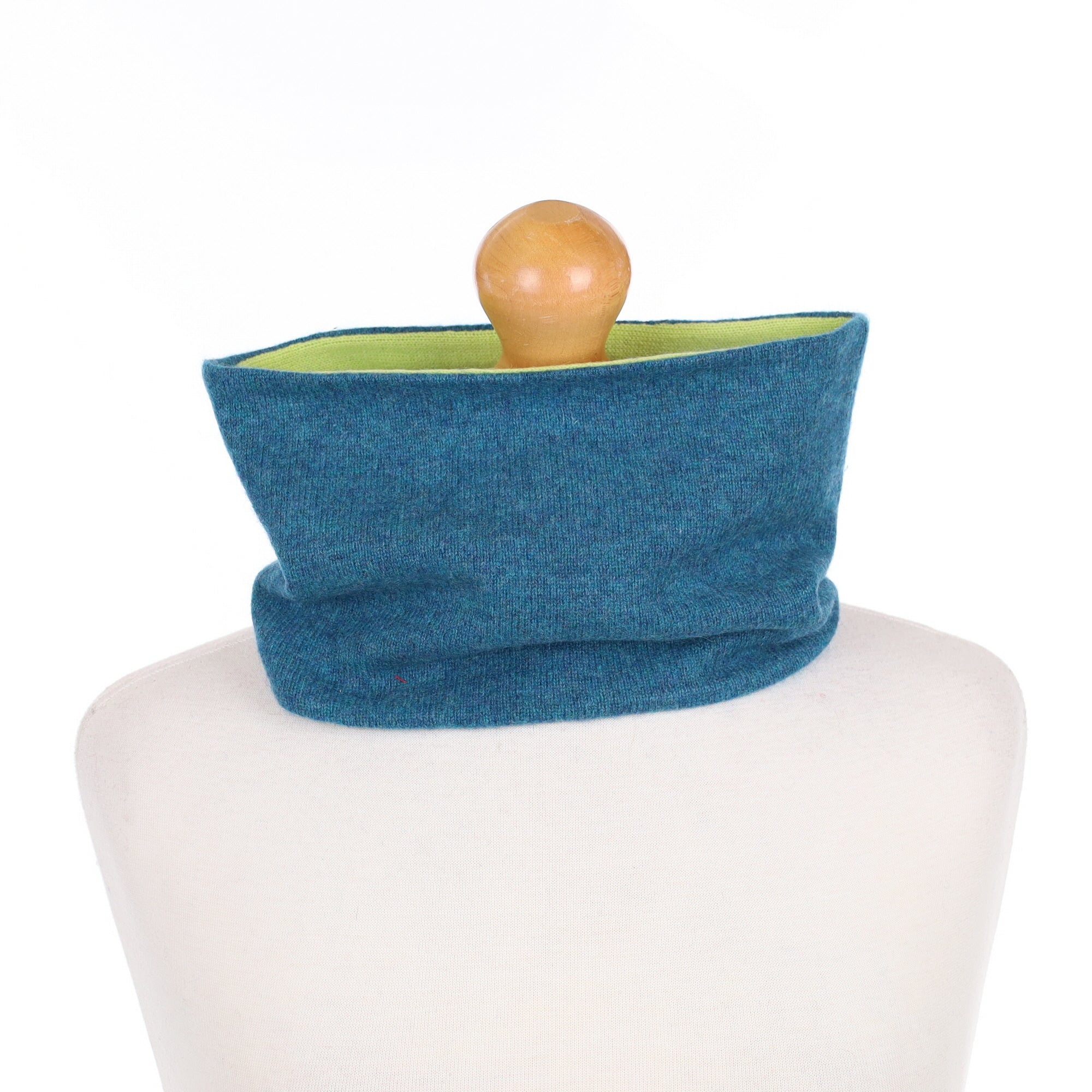 Teal Blue Marl and Green Neck Warmer