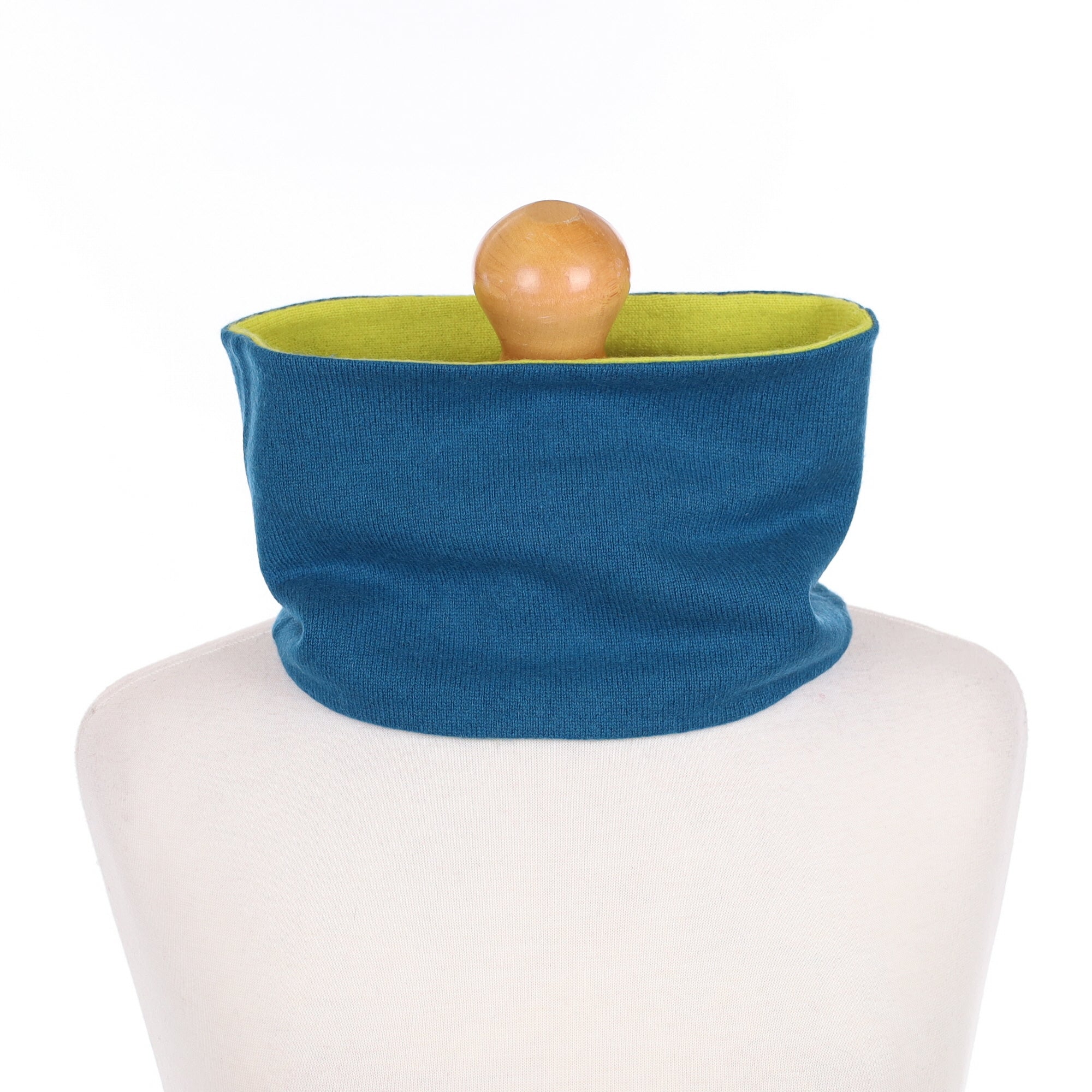 Teal Blue and Yellow Neck Warmer