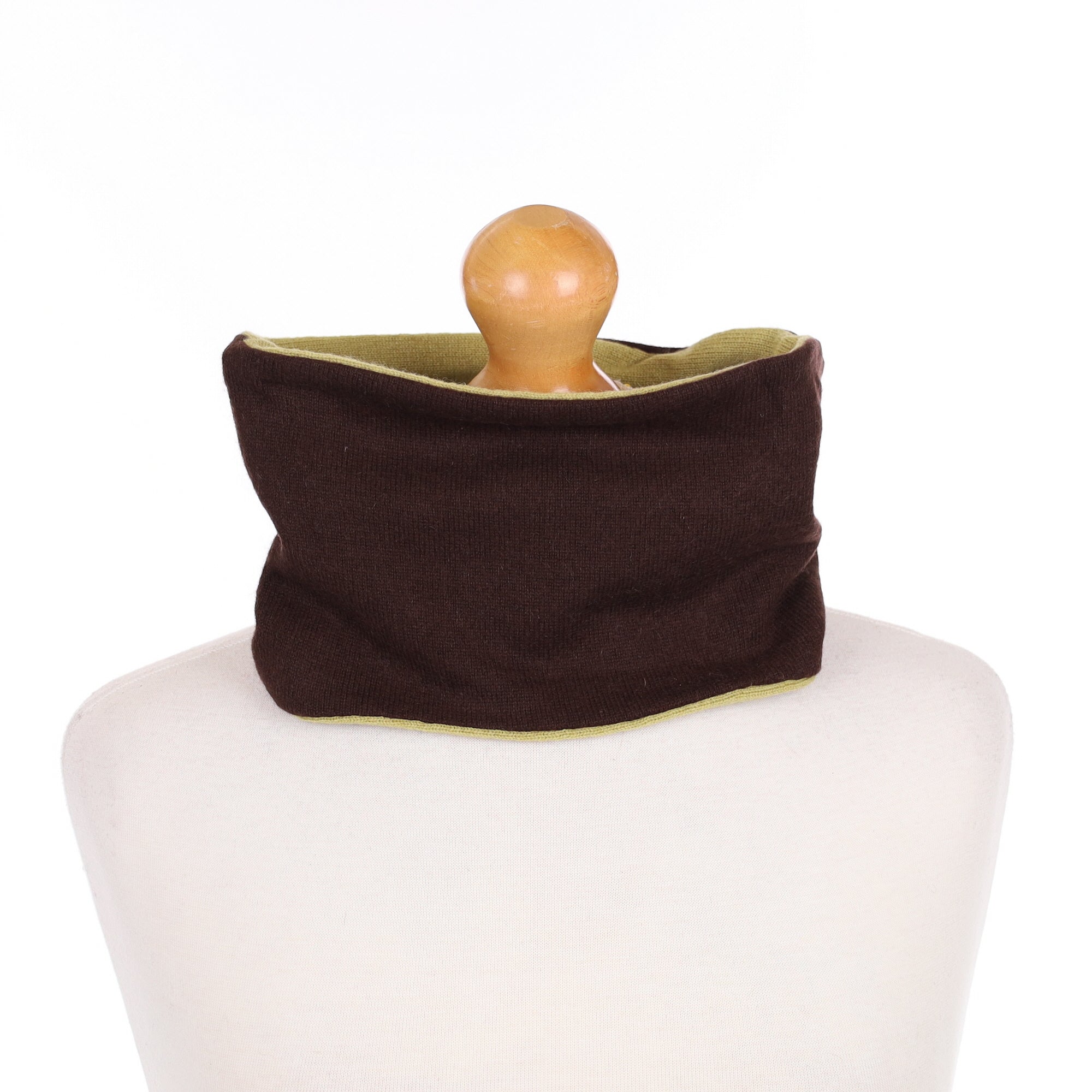 Chocolate Brown and Green Neck Warmer