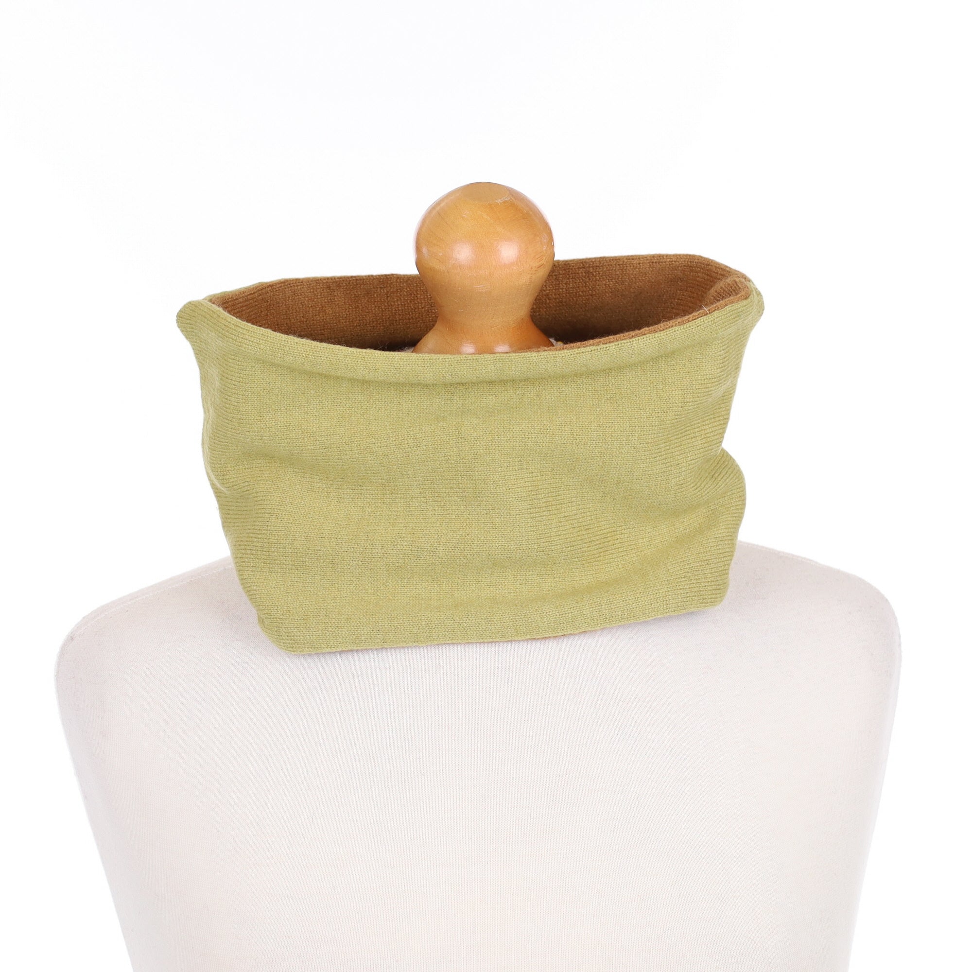 Pistachio Green and Brown Neck Warmer