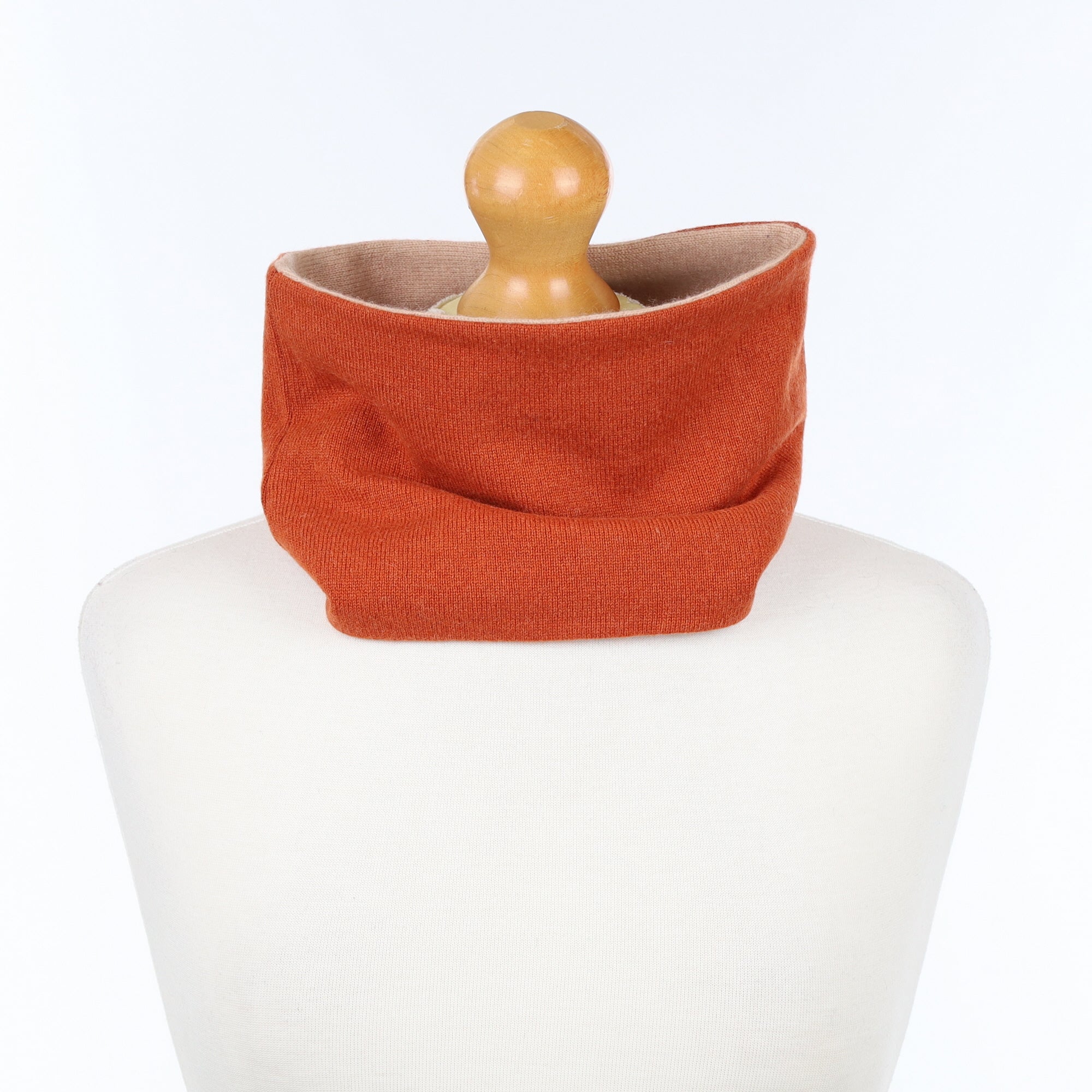 Burnt orange and Buff Neck Warmer