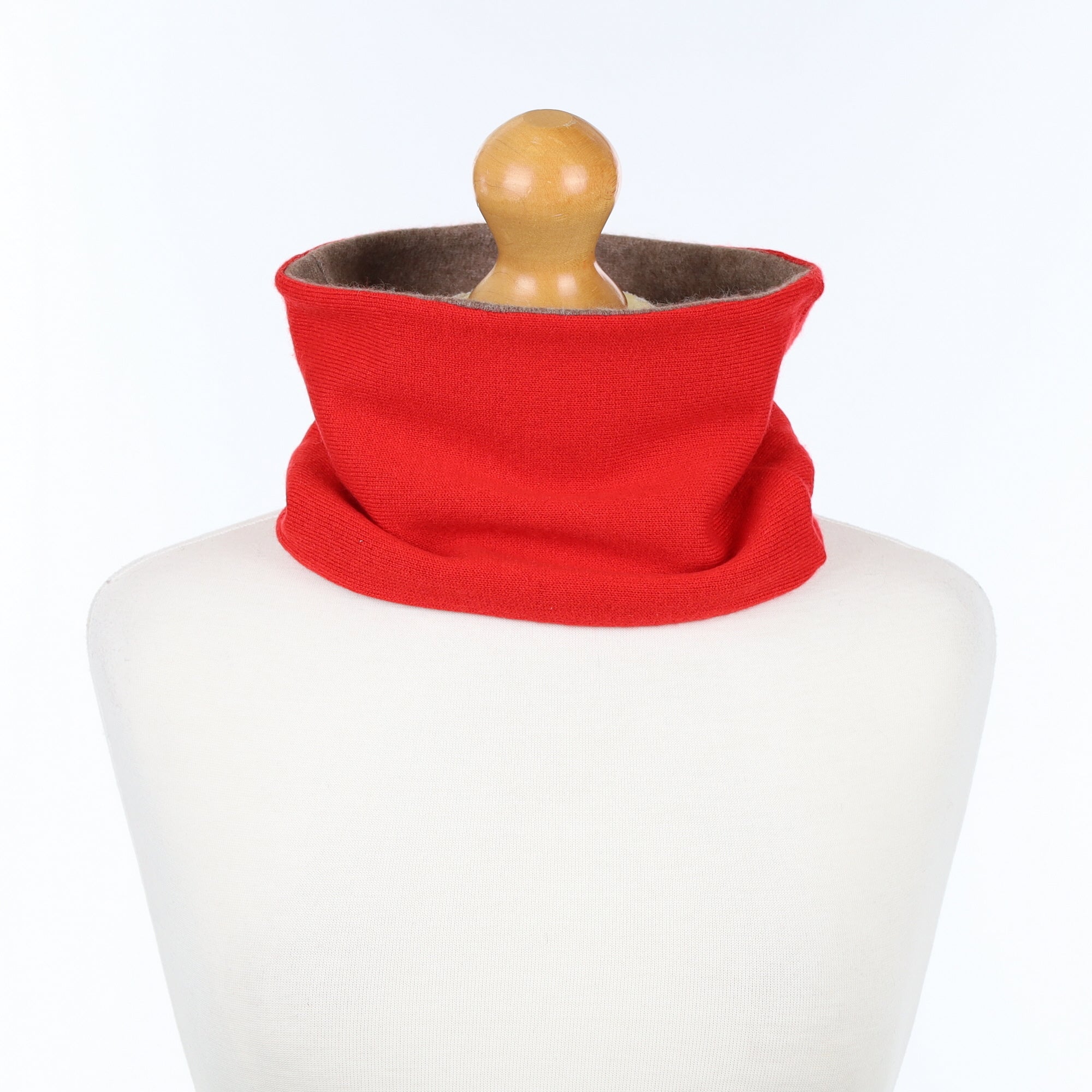 Scarlett Red and Brown Neck Warmer