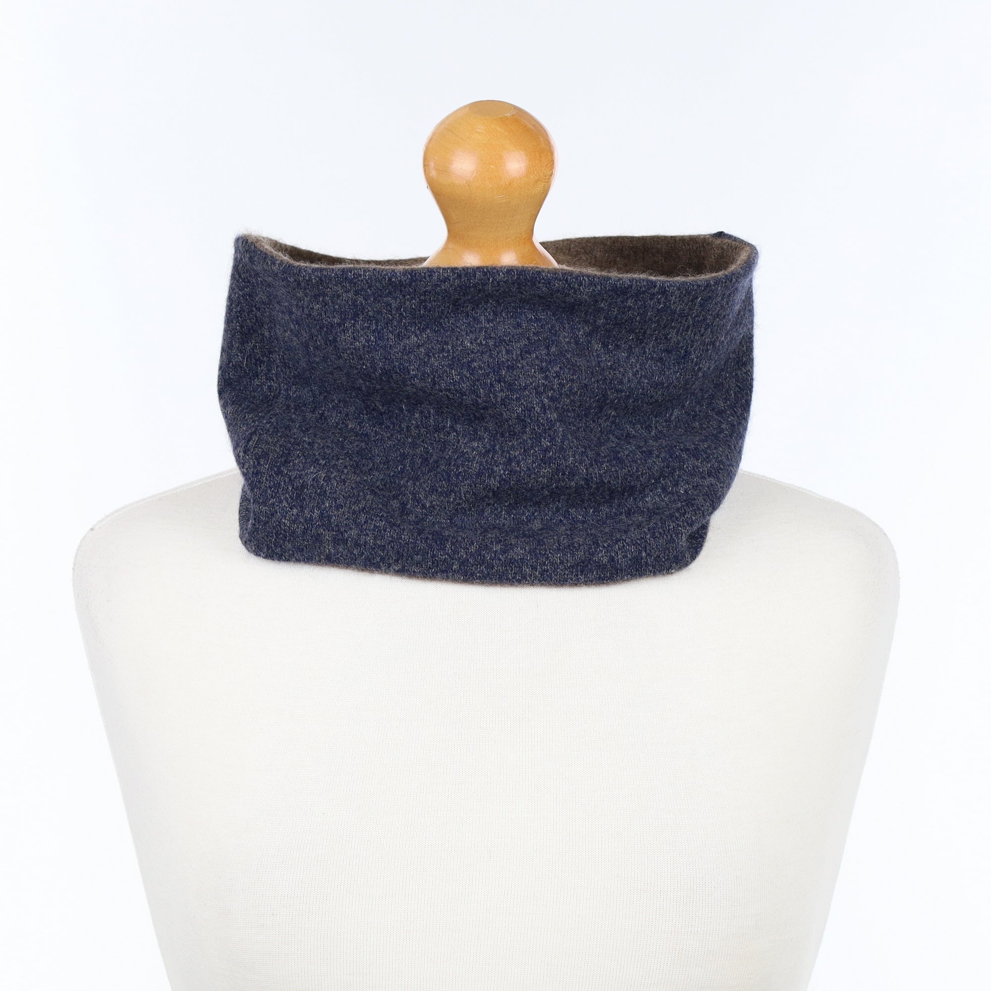 Stone Blue and Brown Neck Warmer