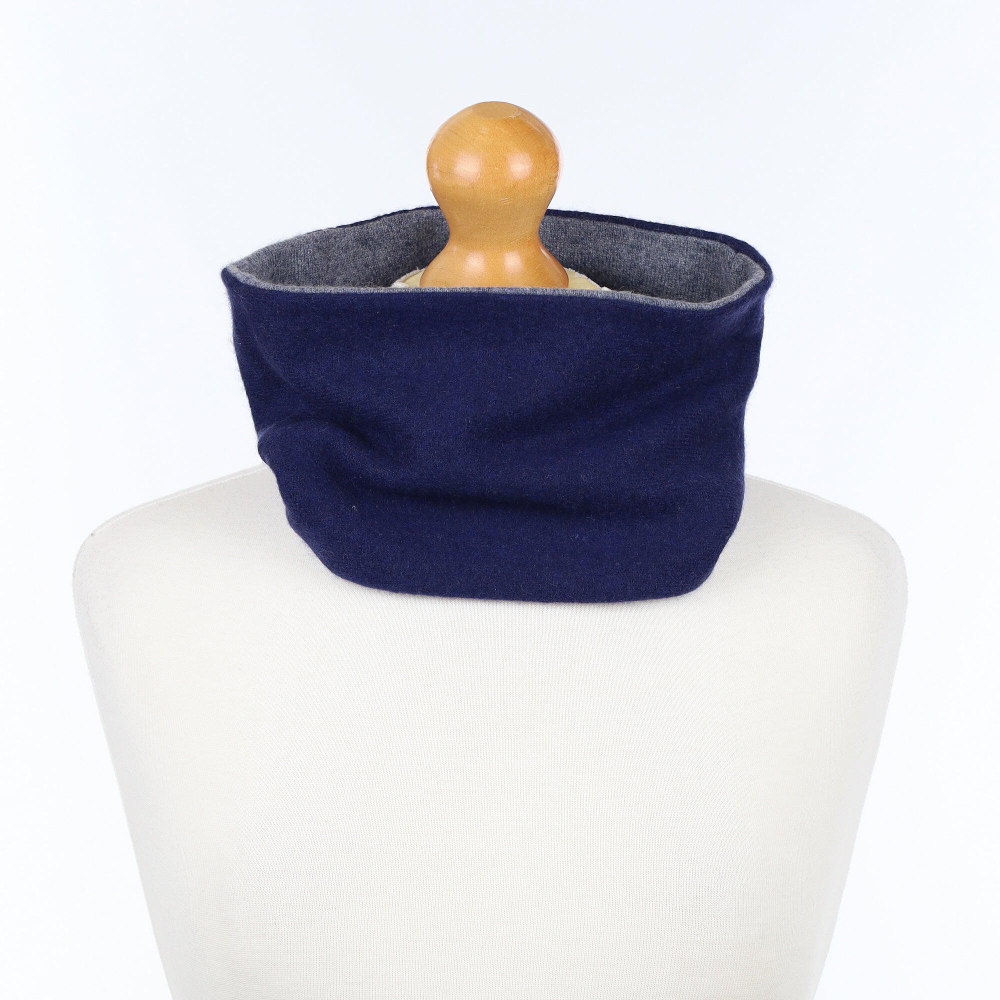 Navy Blue and Grey Neck Warmer