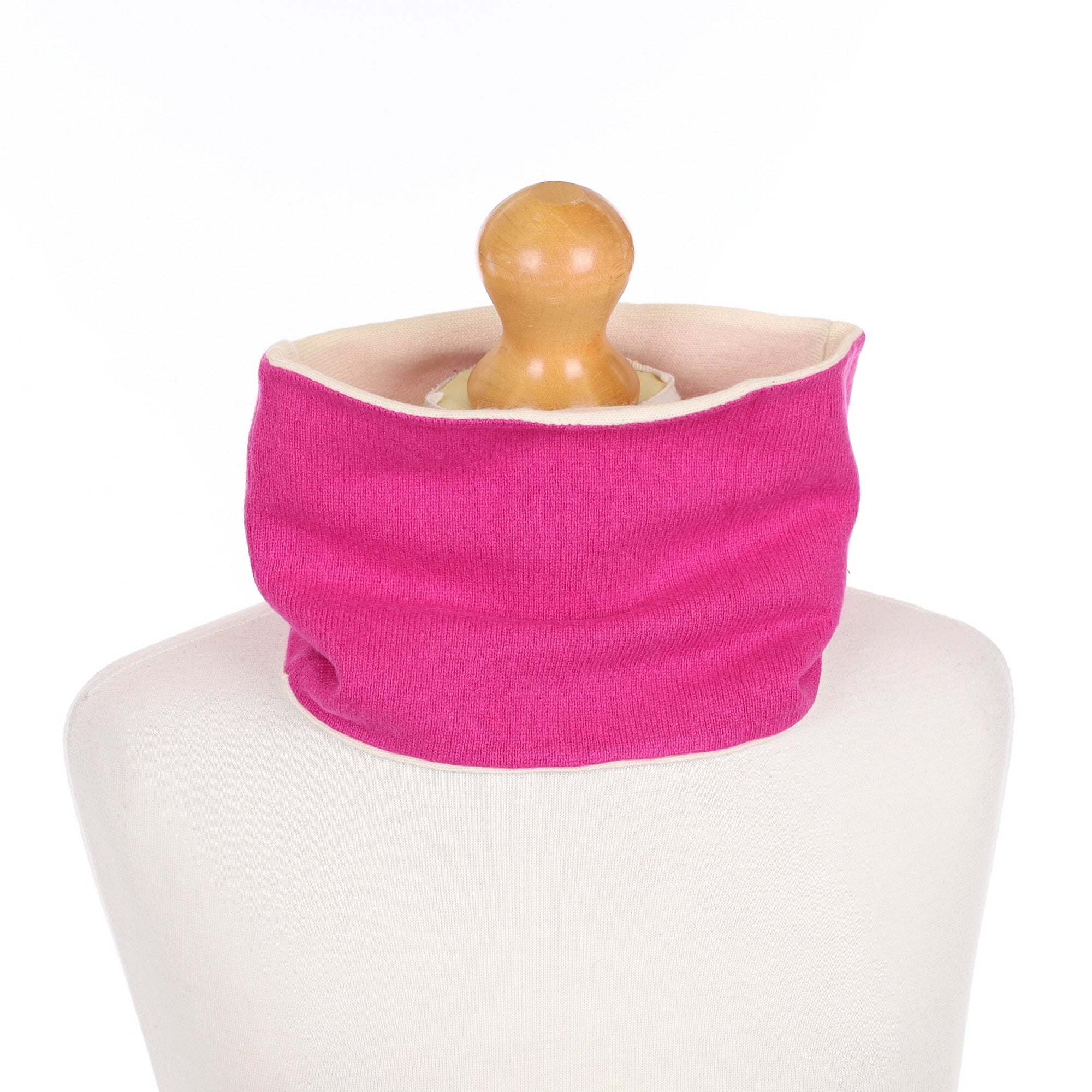 Magenta Pink and Cream Neck Warmer