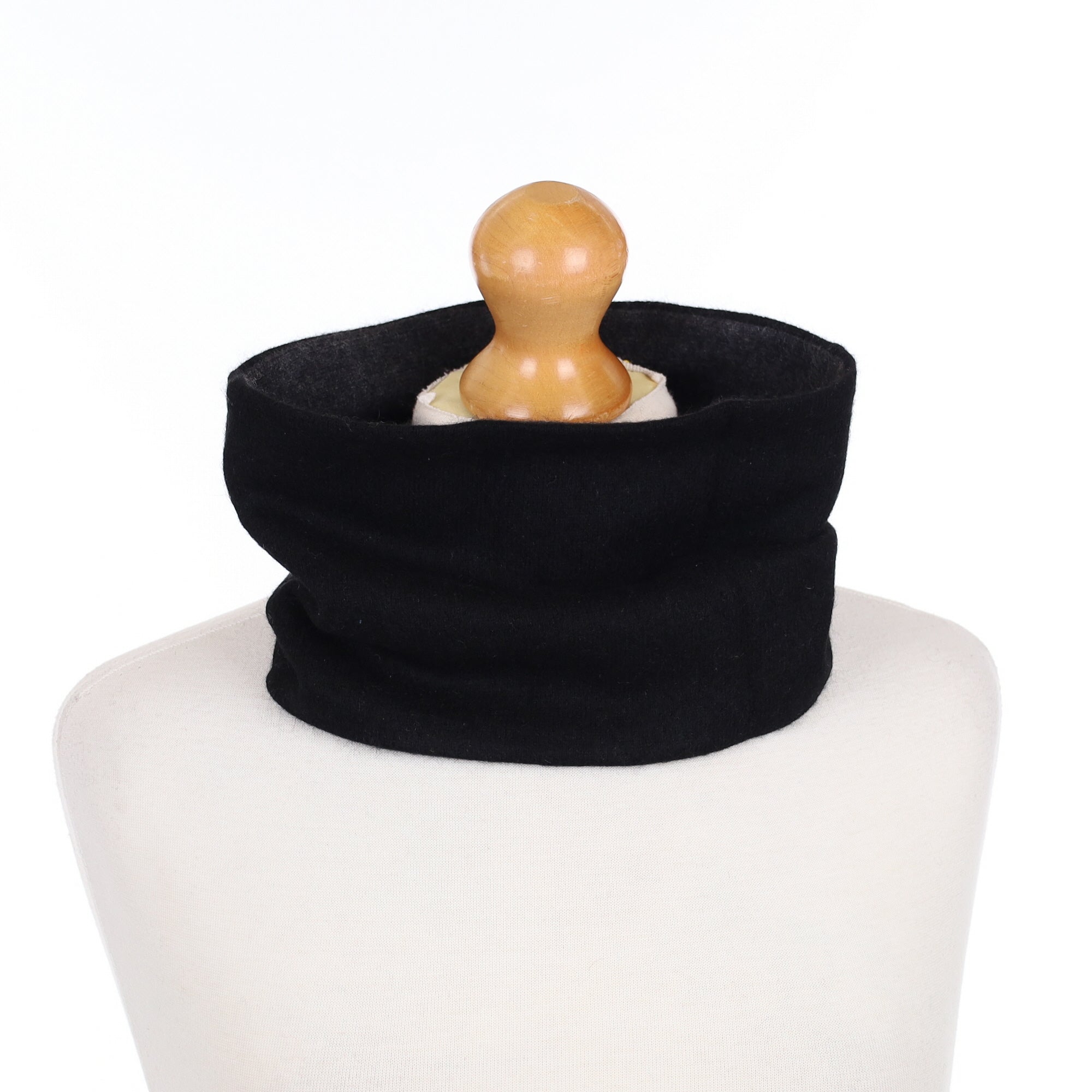 Dark Navy and Ivory Cashmere Neck Warmer