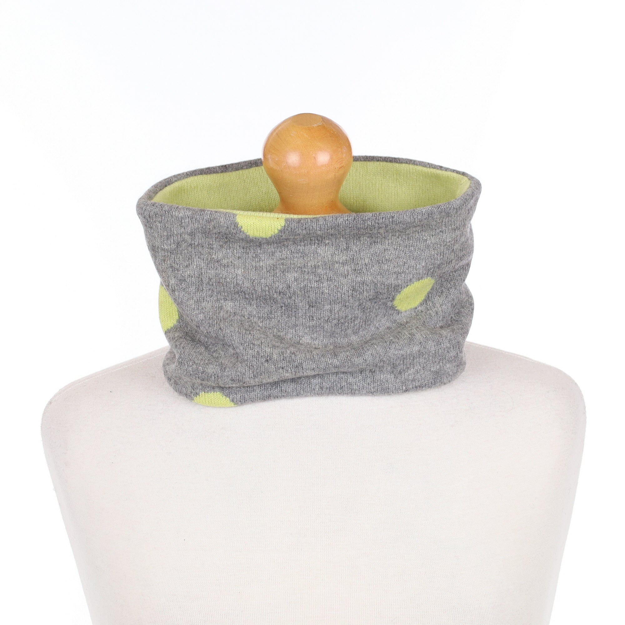 Grey and Green Dotty Neck Warmer