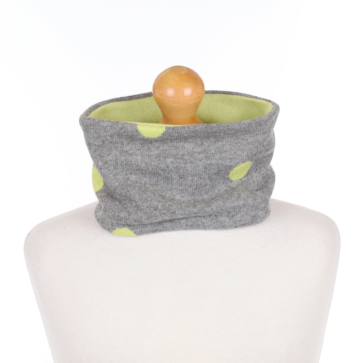 Grey and Green Dotty Neck Warmer