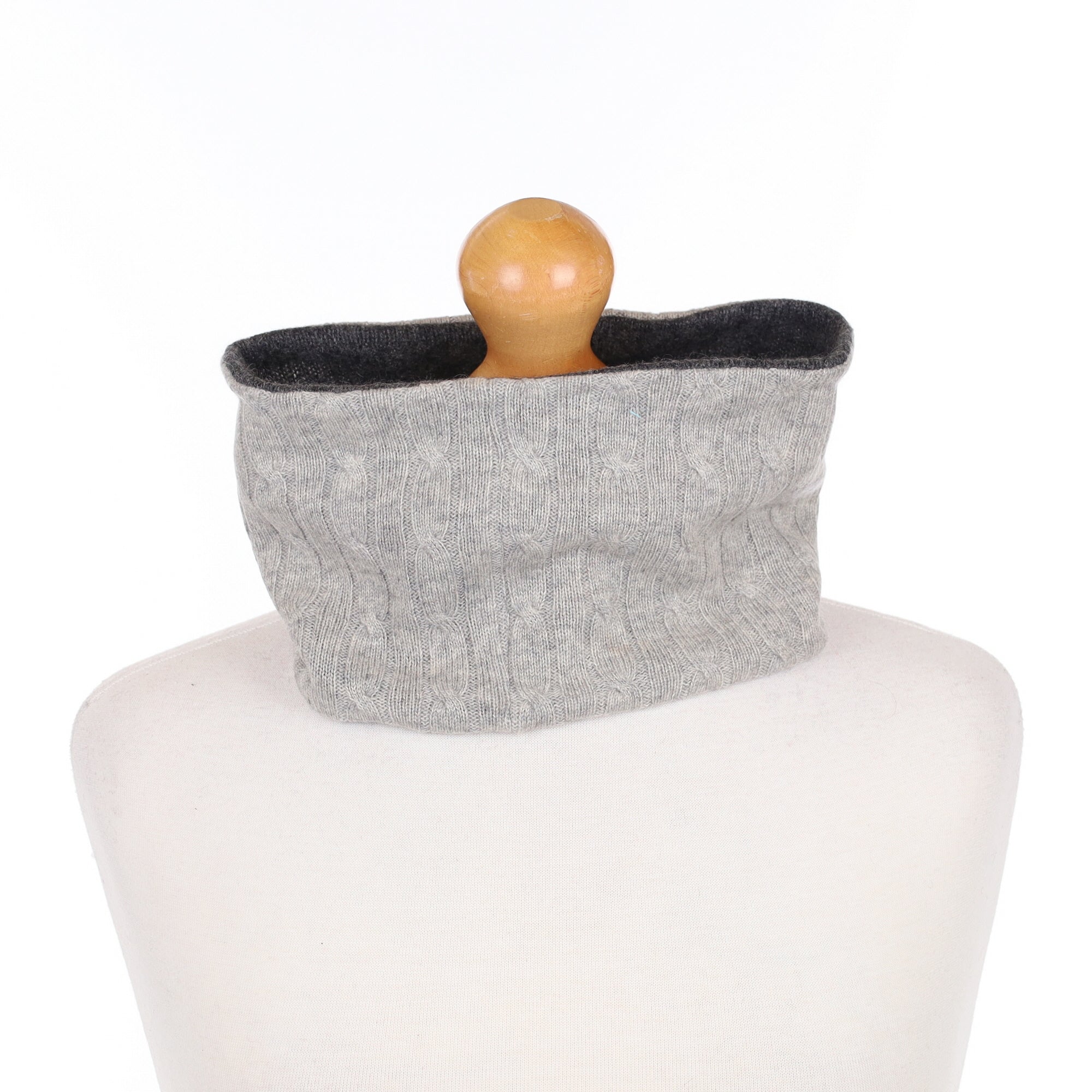 Two Toned Grey Cable Neck Warmer