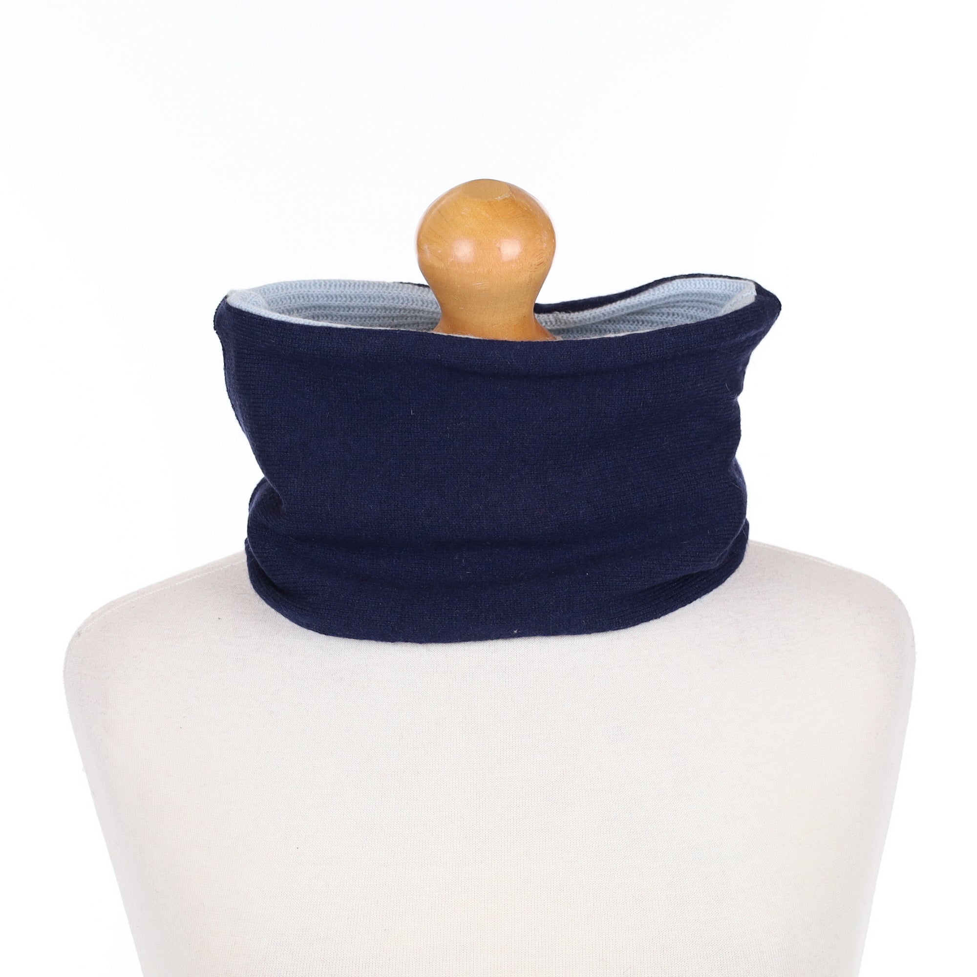 Navy and Sky Blue Textured Neck Warmer