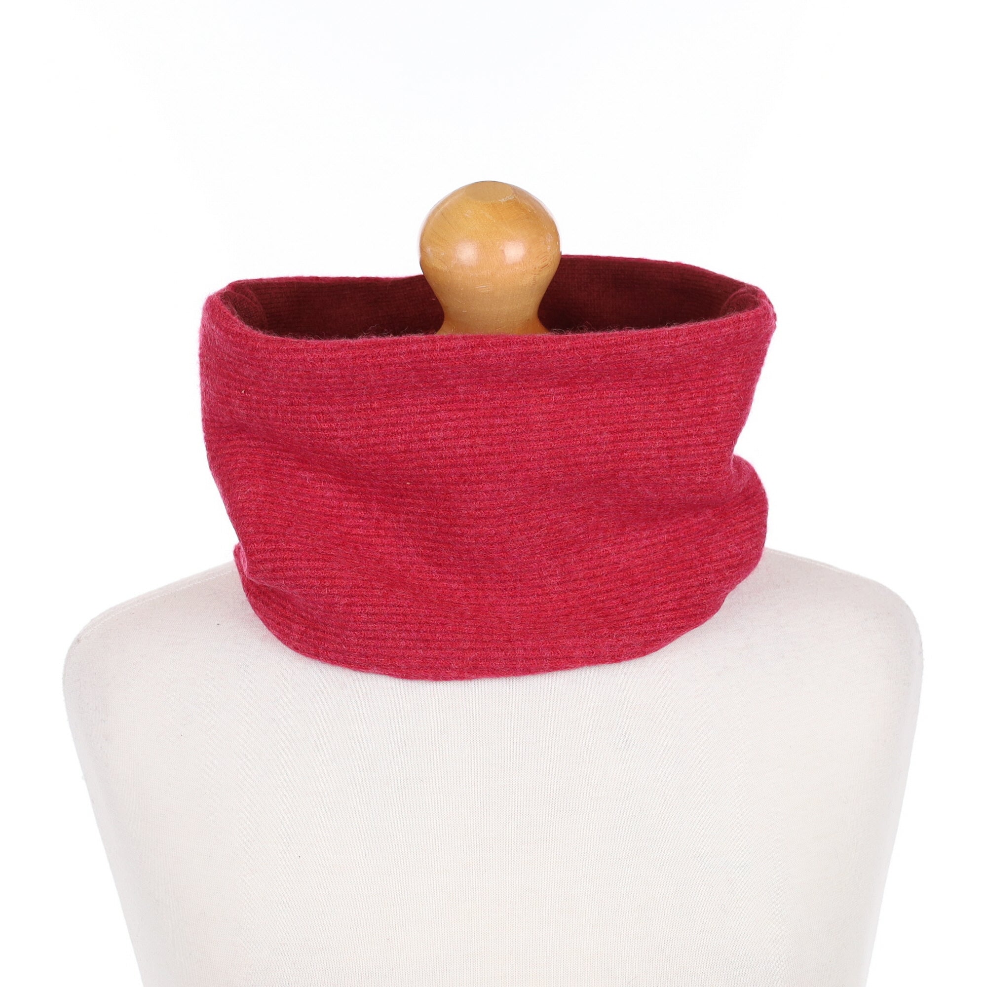 Red Ribbed Neck Warmer