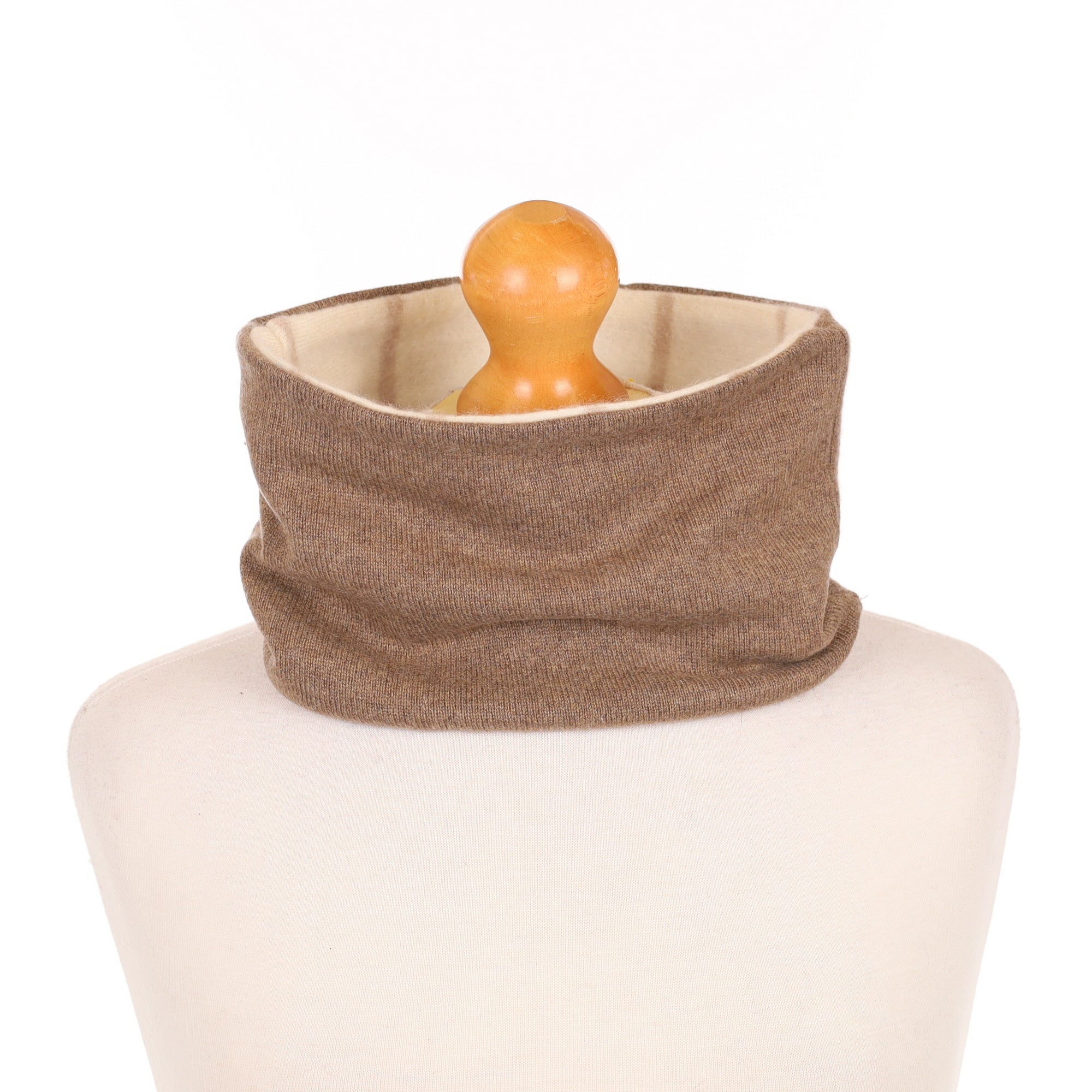 Mocha and Cream Striped Neck Warmer