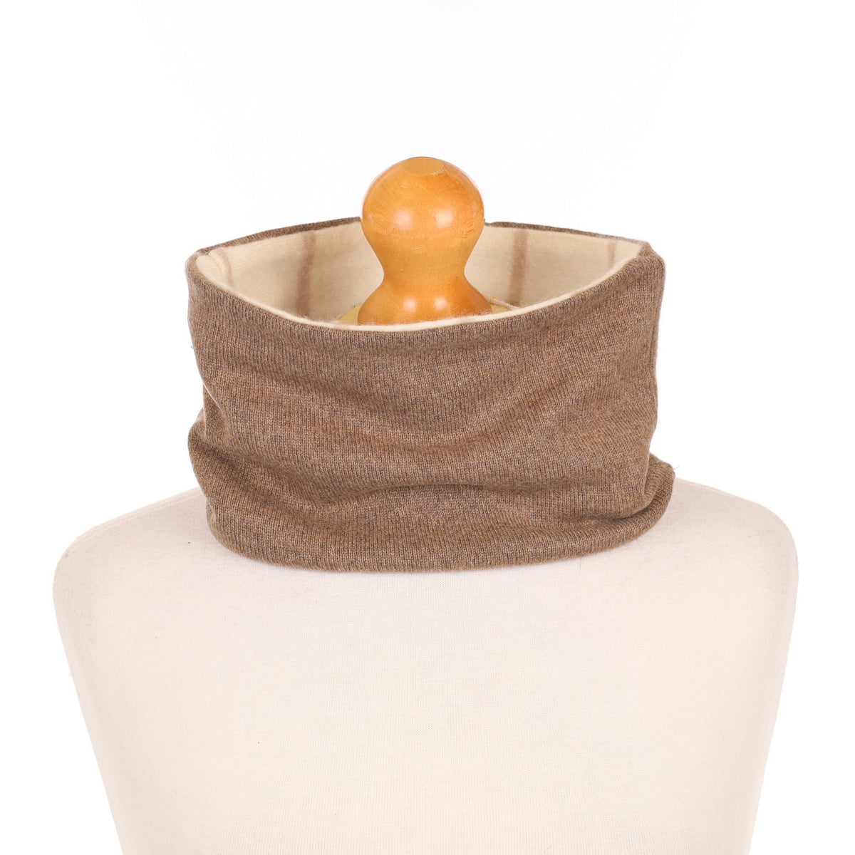 Mocha and Cream Striped Neck Warmer
