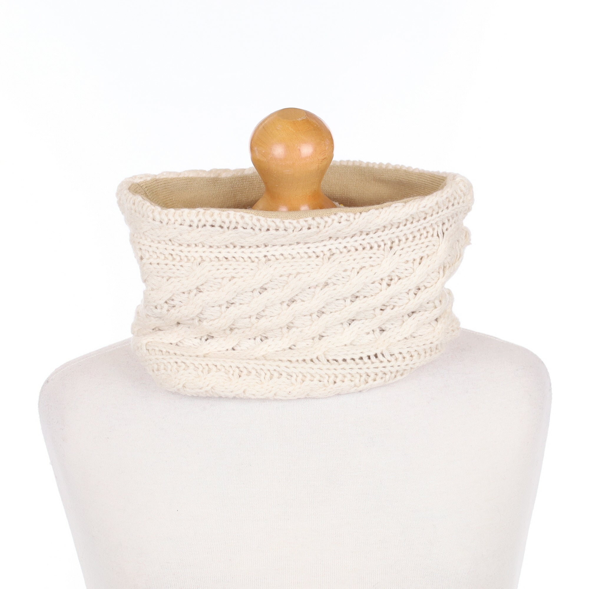Cream and Camel Textured Neck Warmer