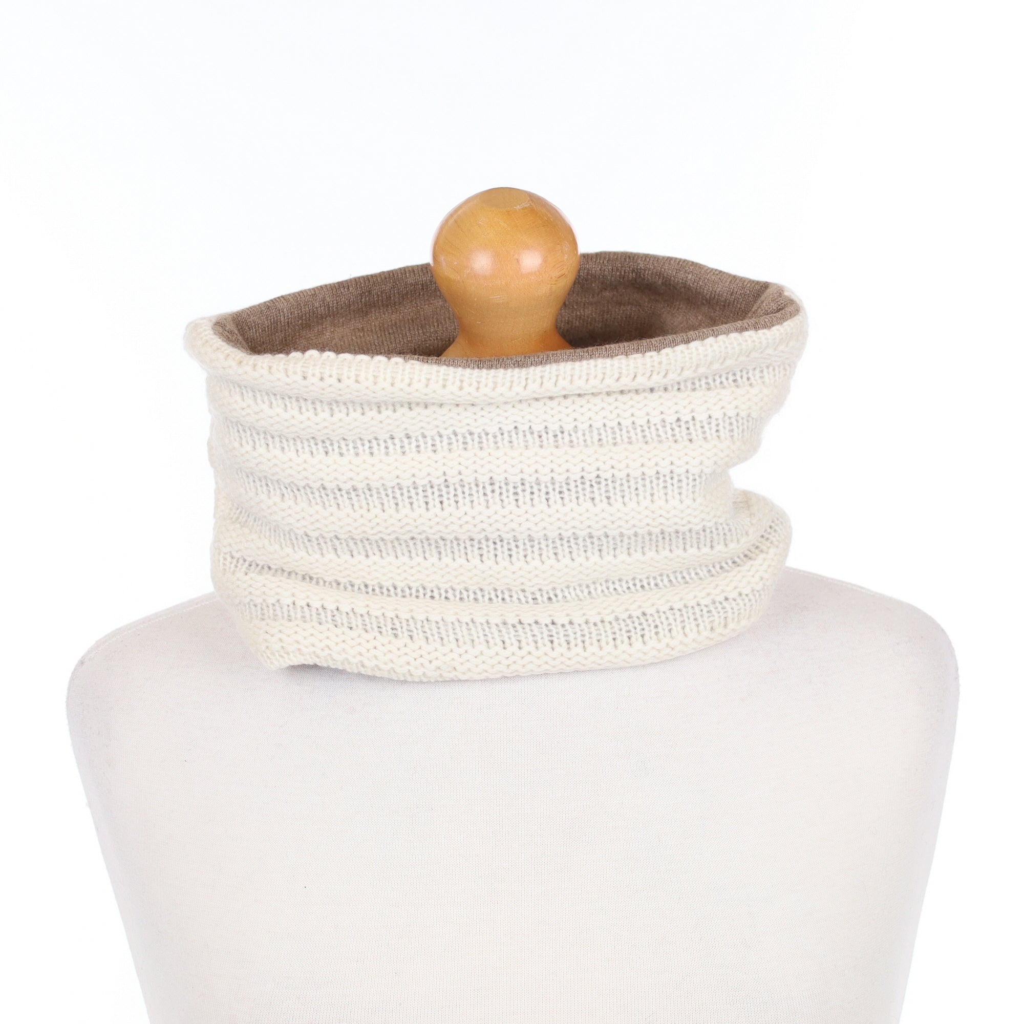 Cream and Mocha Textured Neck Warmer