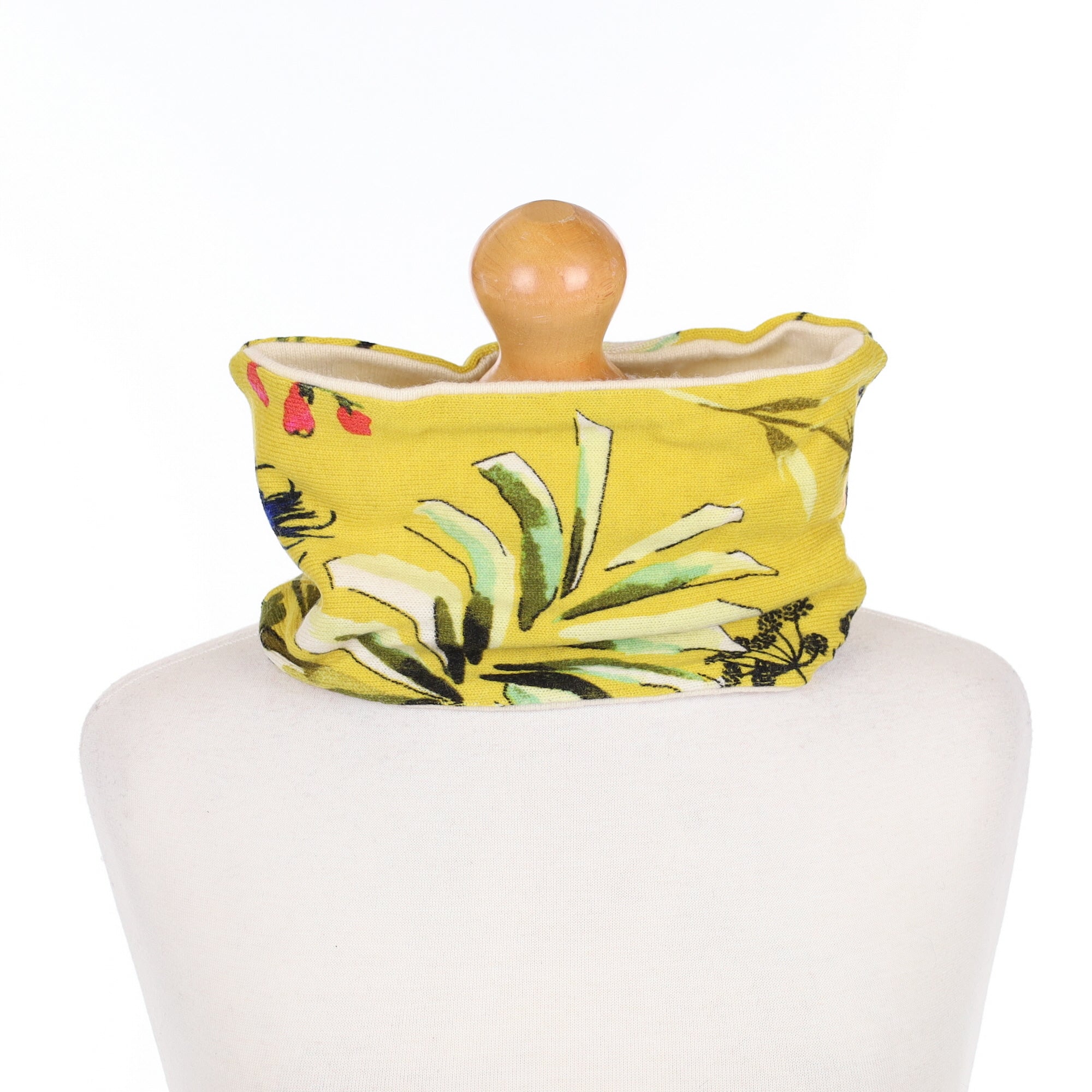 Mustard Yellow Floral Patterned Neck Warmer