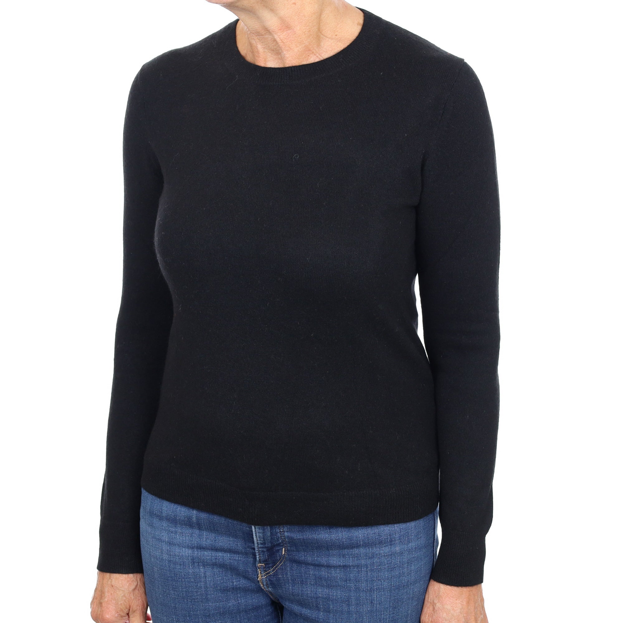 Black Cashmere Crew Neck Jumper Medium