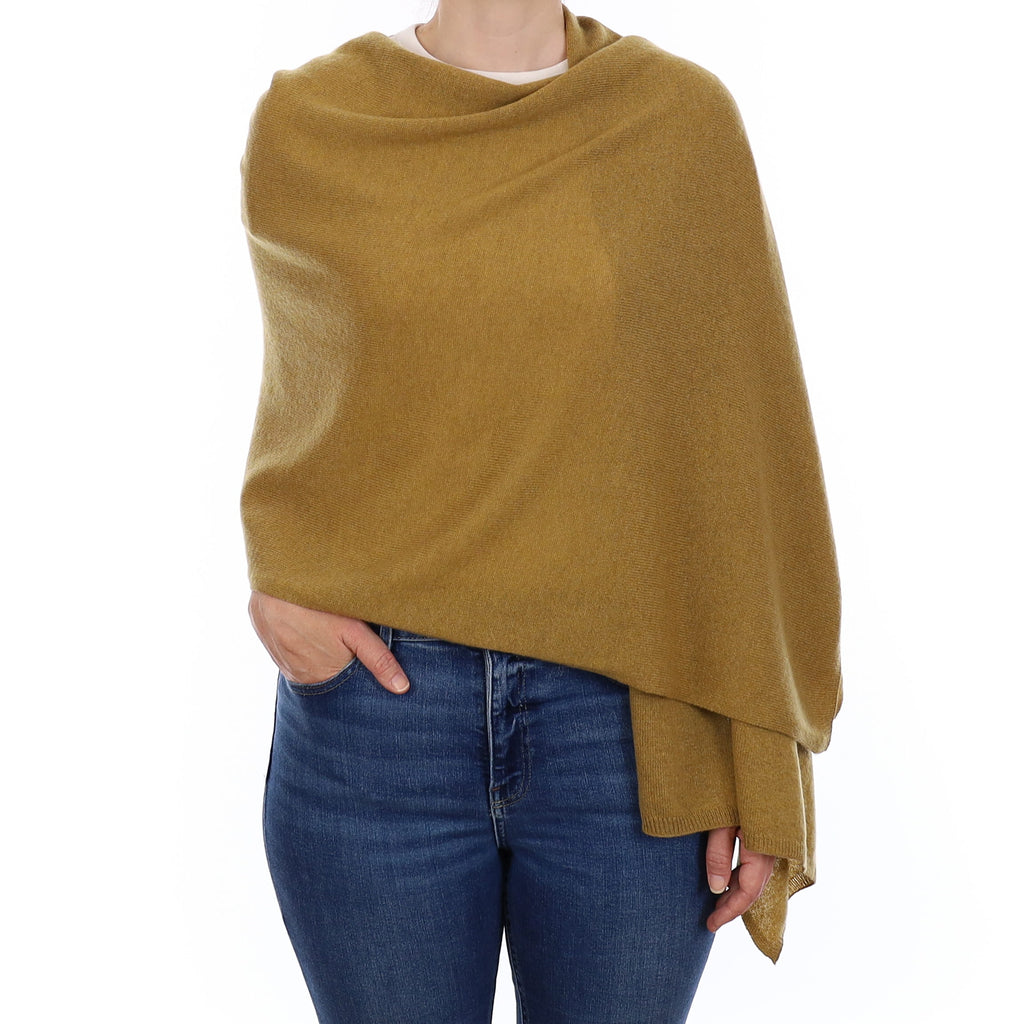 Brand New Harvest Gold Recycled Cashmere Wrap