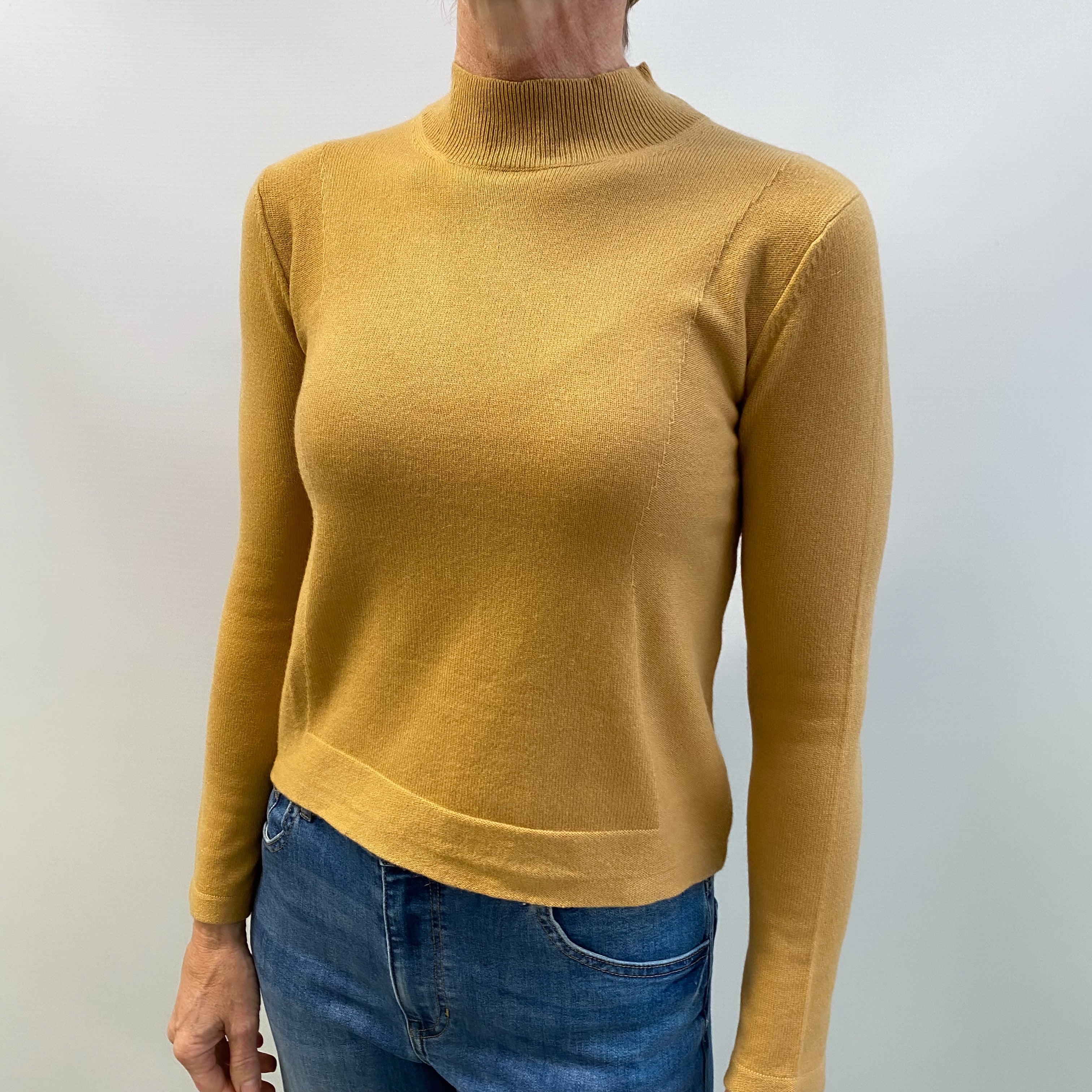 Bronze Brown Cashmere Turtle Neck Jumper Small