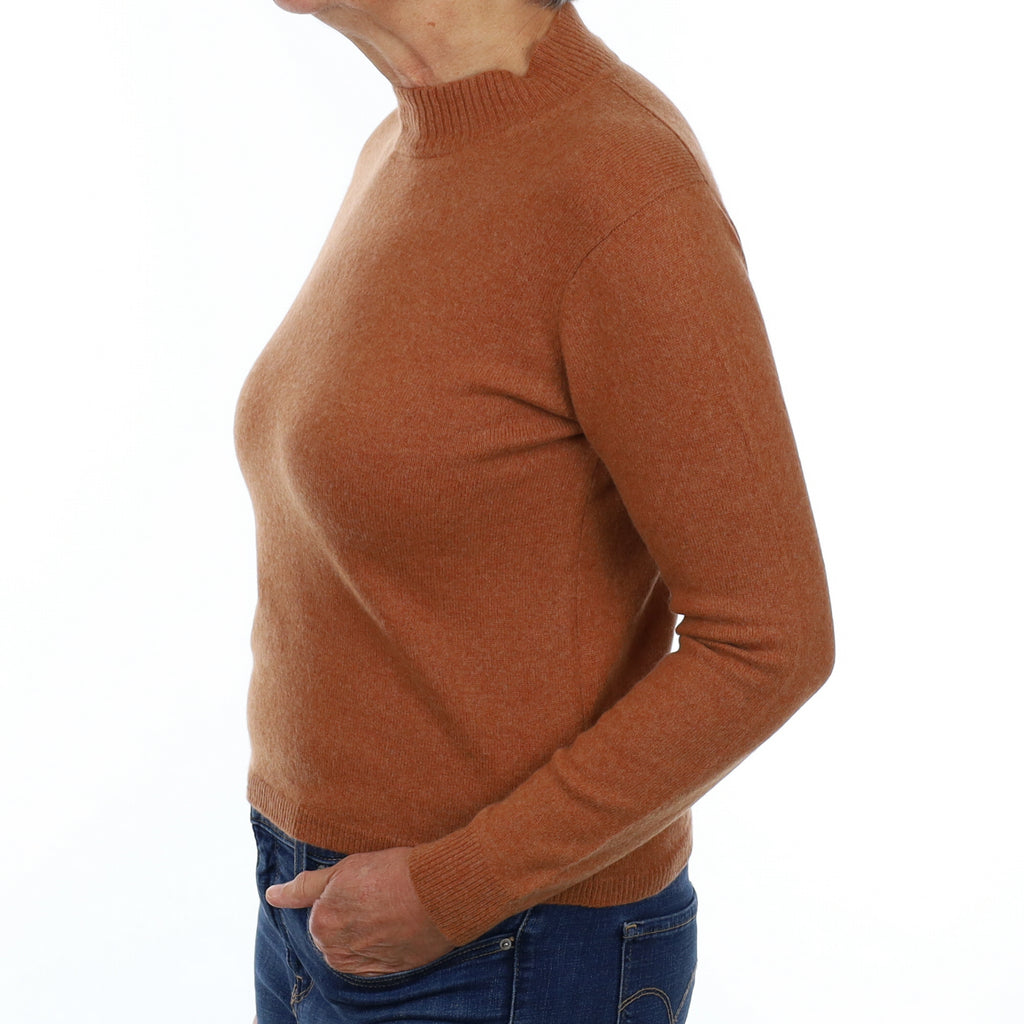 Cinnamon Brown Cashmere Turtle Neck Jumper Medium