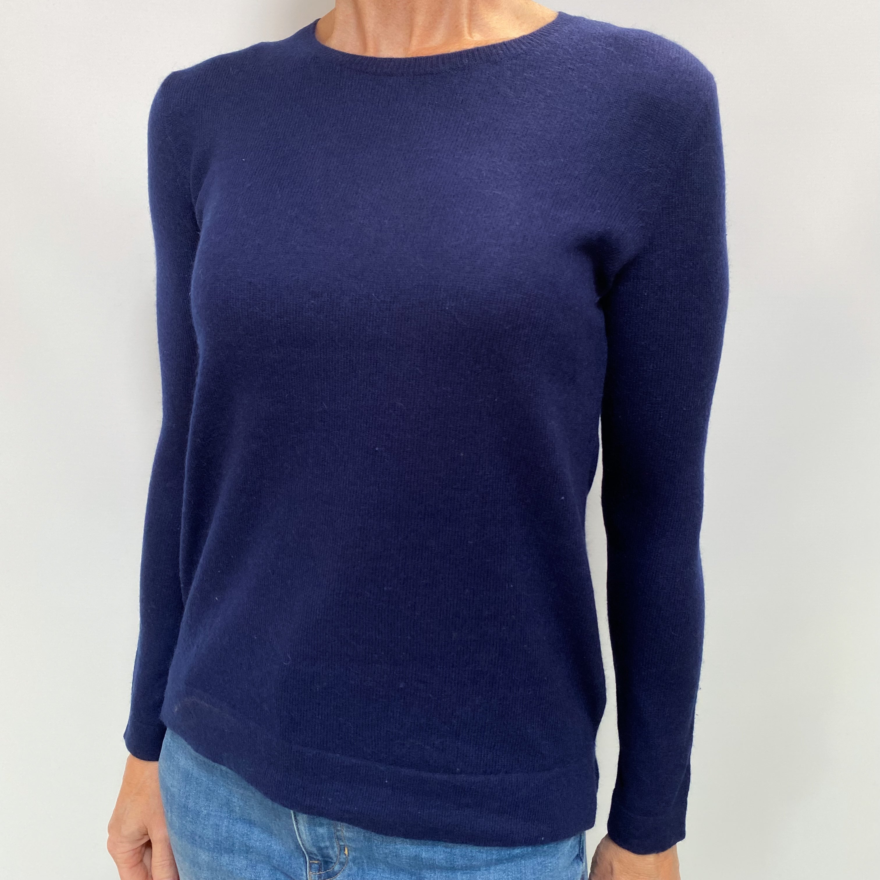Ralph Lauren Navy Blue Cashmere Crew Neck Jumper Small