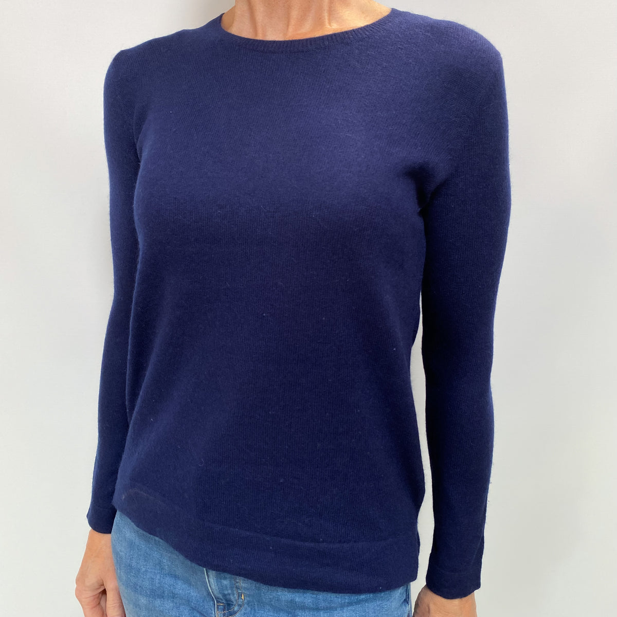 Ralph Lauren Navy Blue Cashmere Crew Neck Jumper Small