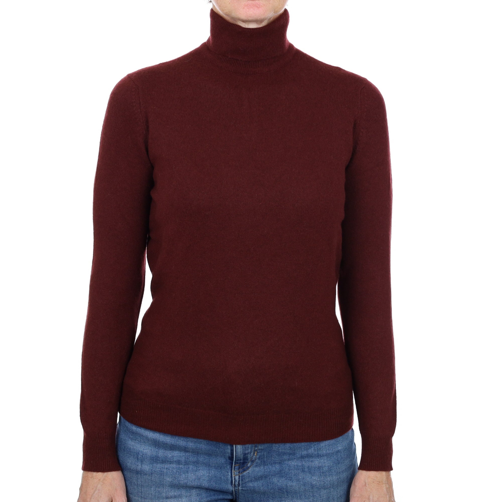 Jaeger Mulberrry Purple Cashmere Turtle Neck Jumper Small