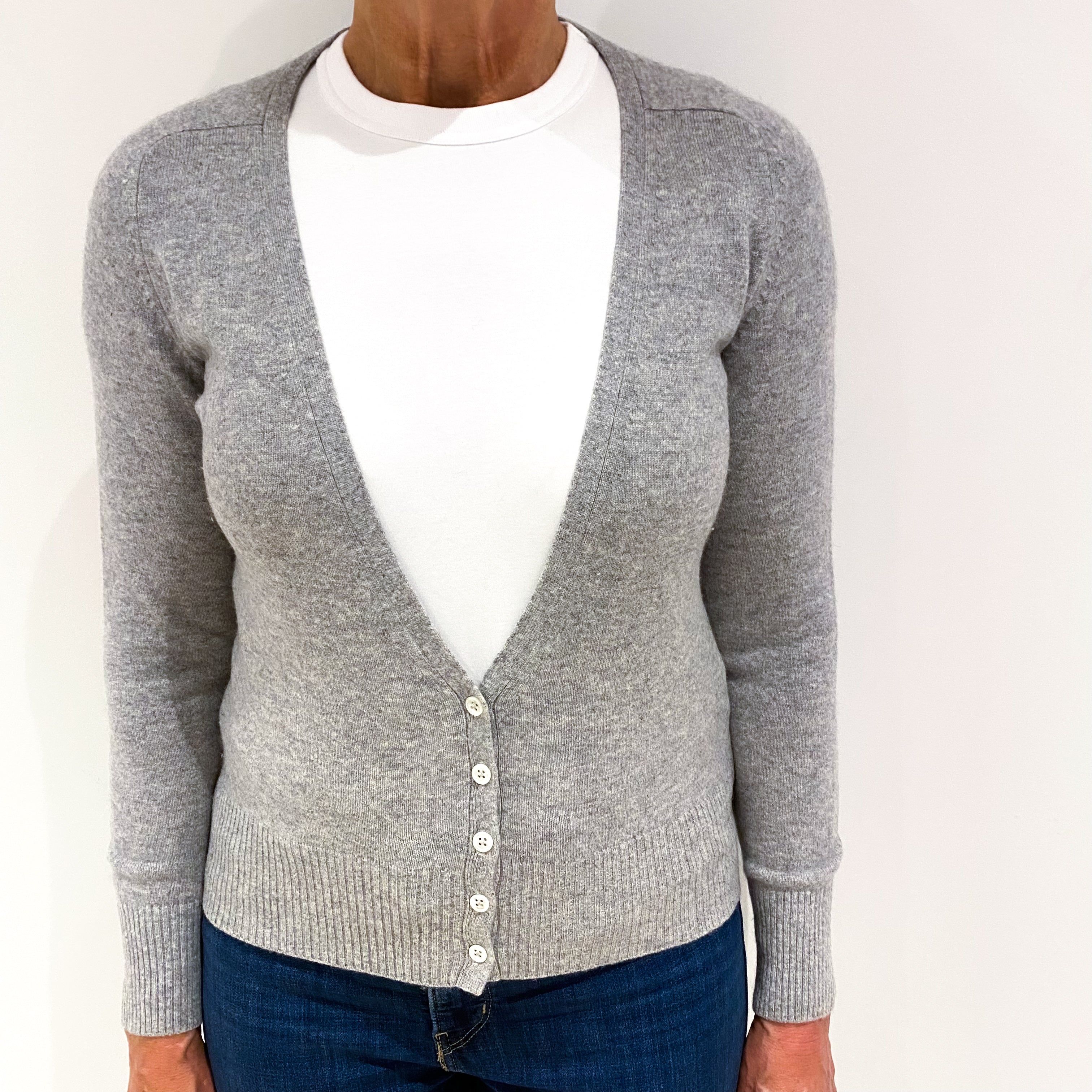 Smoke Grey Cashmere Cardigan Medium