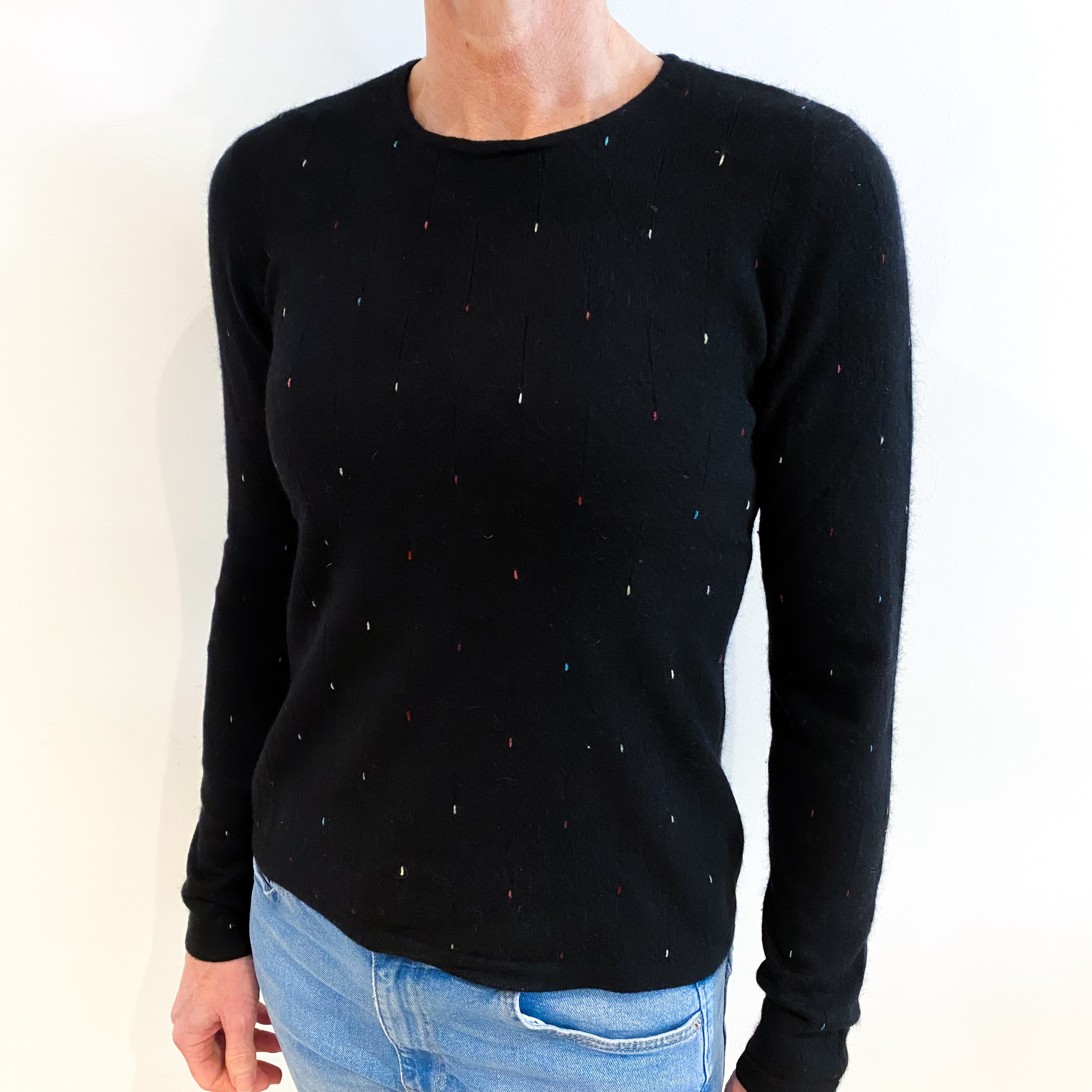 Black Cashmere Crew Neck Jumper Small